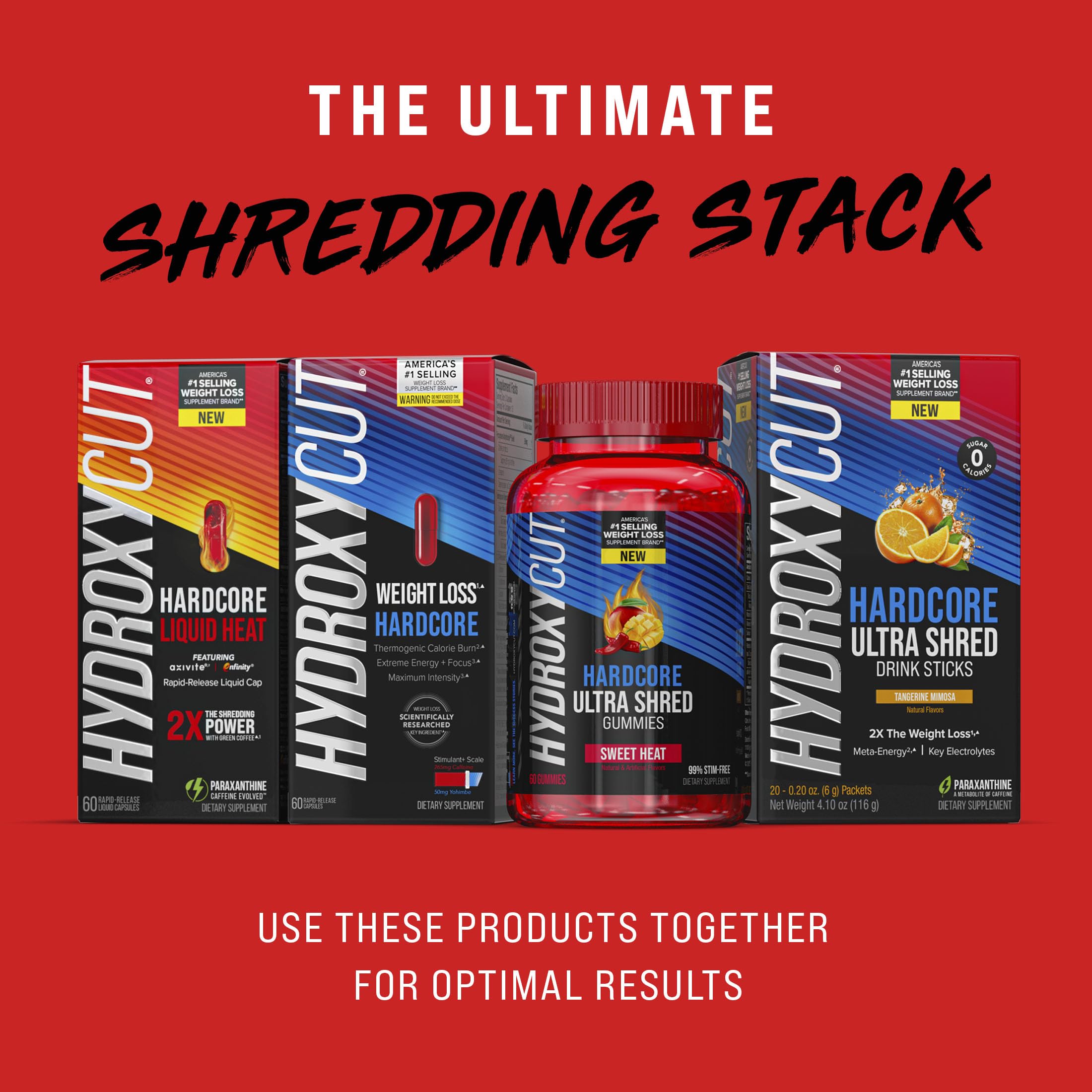 Hydroxycut Hardcore Ultra Shred Drink Sticks,Meta-Energy Drink Powder Metabolic Energy Hydroxycut
