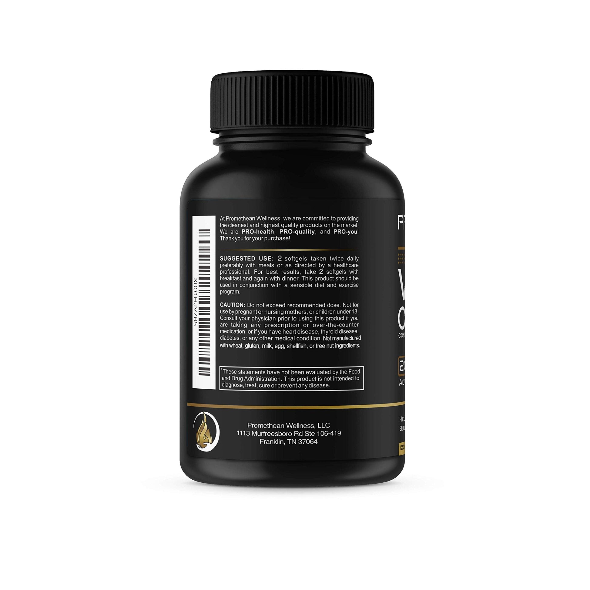 Vegan CLA Pro 2000 mg Pure Premium CLA Safflower Oil Conjugated Linoleic Acid Best Promethean Wellness