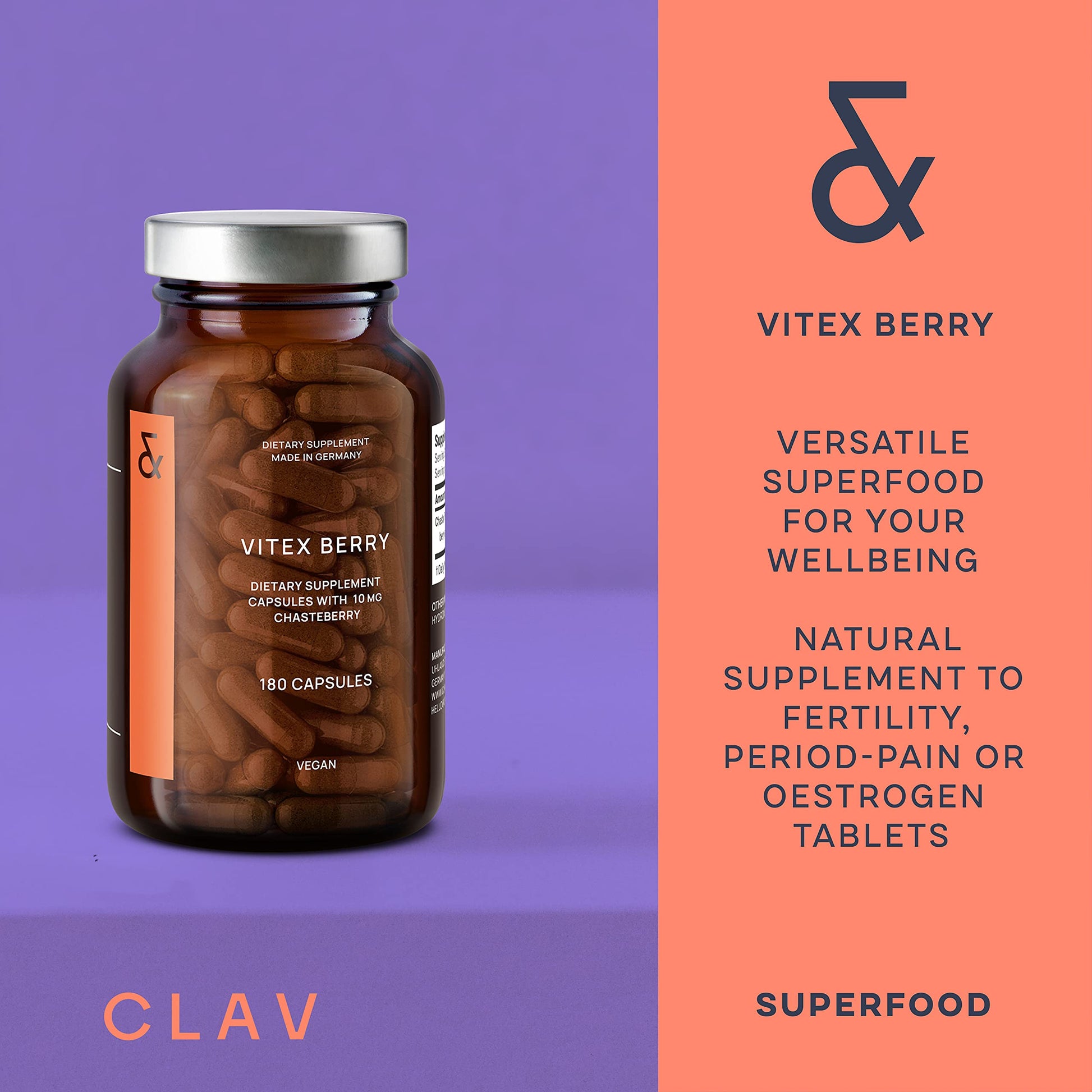 Vitex Berry - Premium Chasteberry 4:1 Extract (Vitex Agnus Castus) - Menopause & PMS Support CLAV