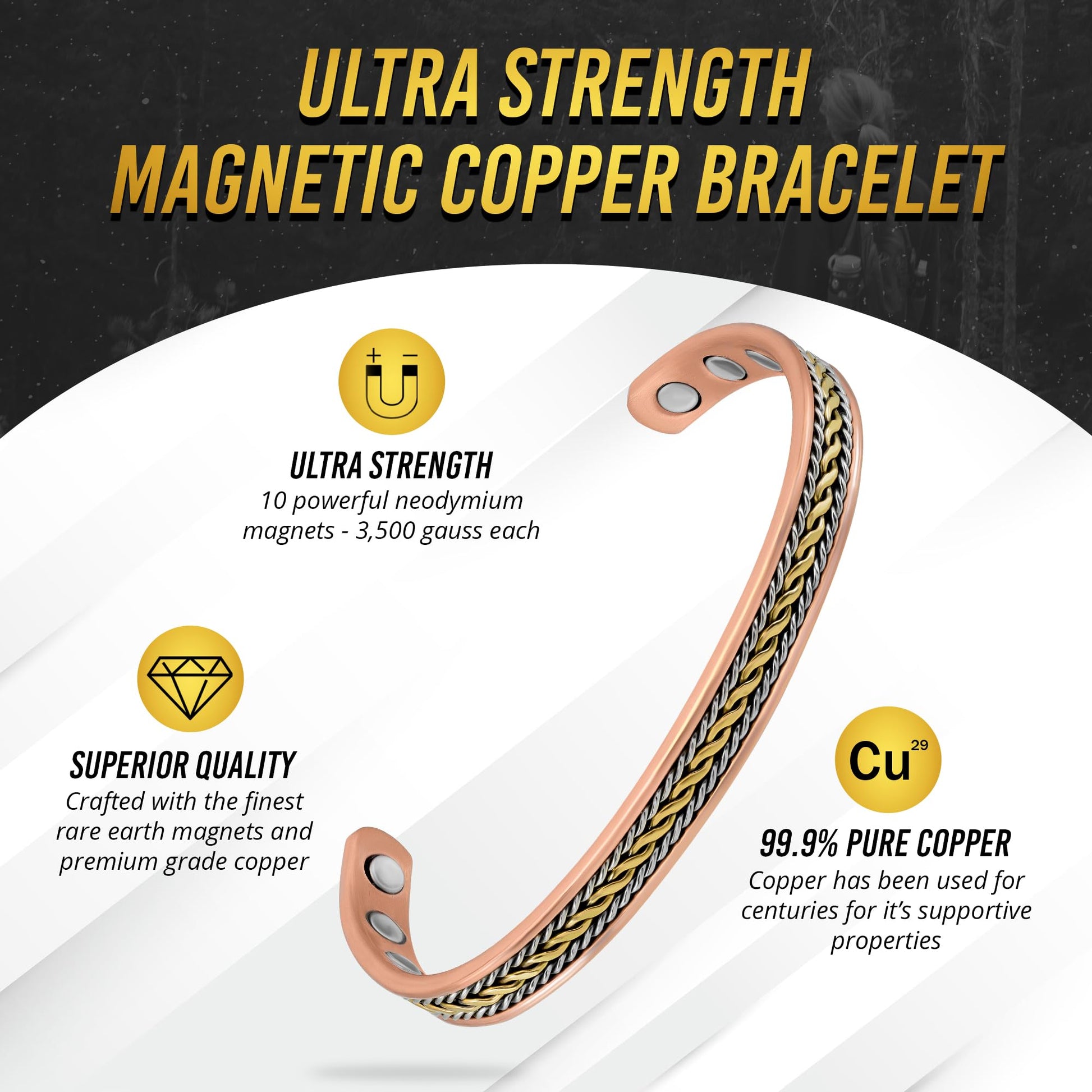 MagnetRX® Women's Copper Bracelet – Effective 99.9% Pure Copper Magnetic Therapy Bracelets MagnetRX