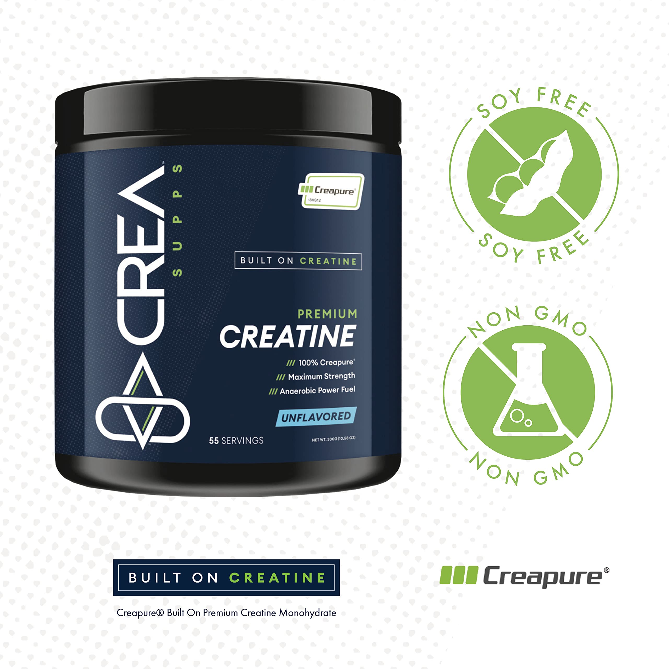 CREA SUPPS Premium Creapure Creatine Monohydrate Powder | Pure, Vegan, Keto CREA SUPPS