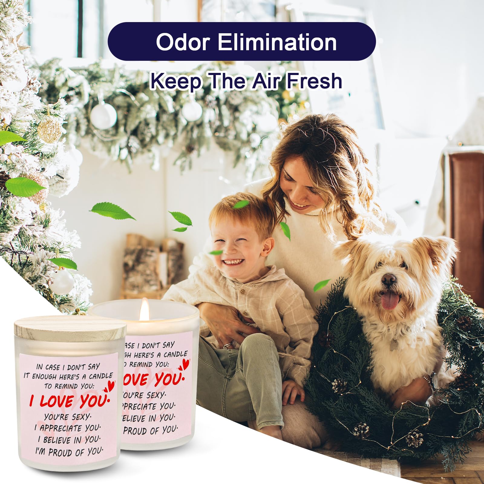 Gifts for Her Anniversary Candler - 2pack Valentine's Day Candle Gift,Wife Gifts Anniversary,Vanilla Lavender JUNPEI