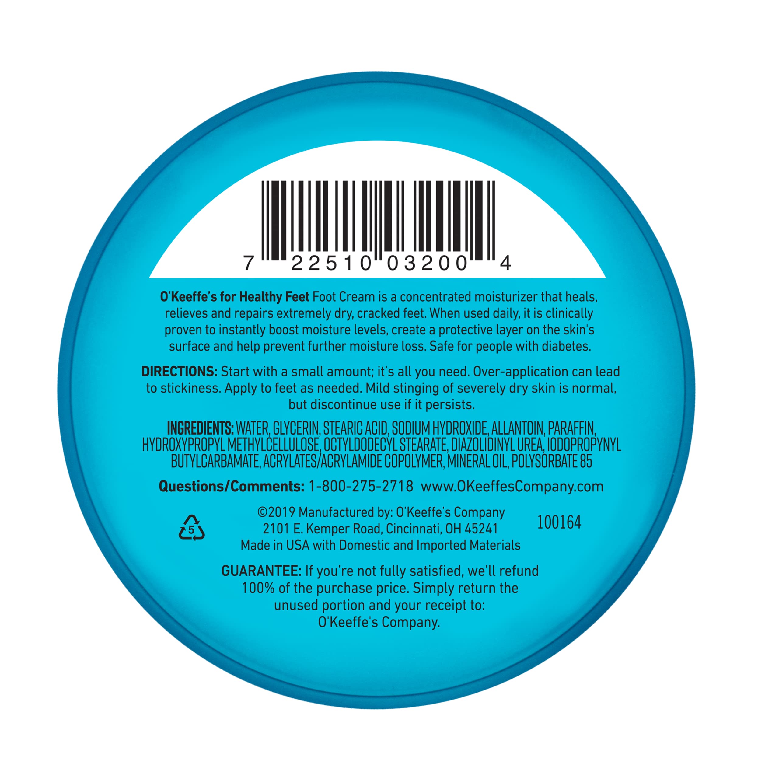 O'Keeffe's for Healthy Feet Foot Cream, Guaranteed Relief for Extremely Dry, Cracked Feet O'Keeffe's