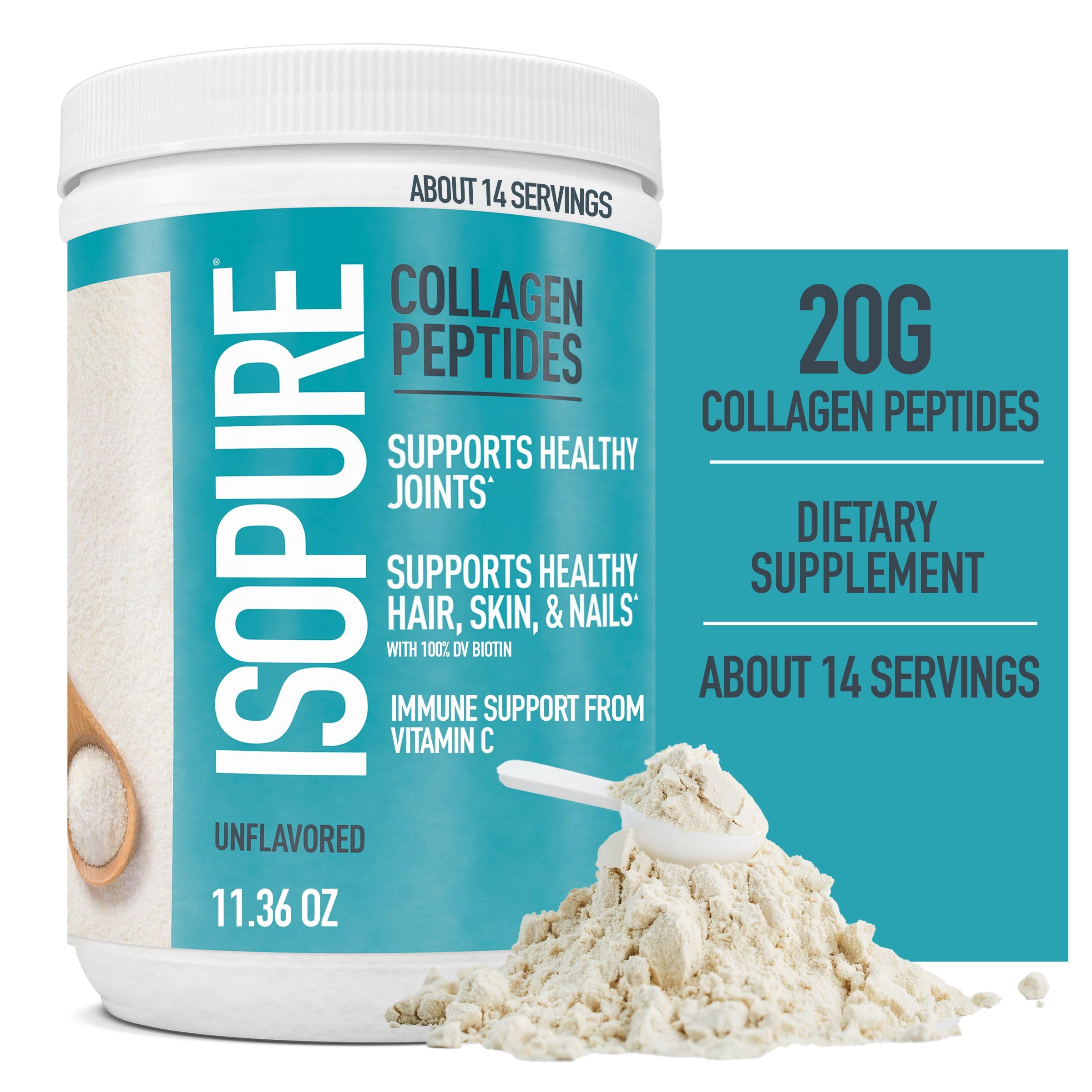 Bundle of Isopure Unflavored Organic Vegan Pea Protein Powder, Dairy Free with Amino Isopure