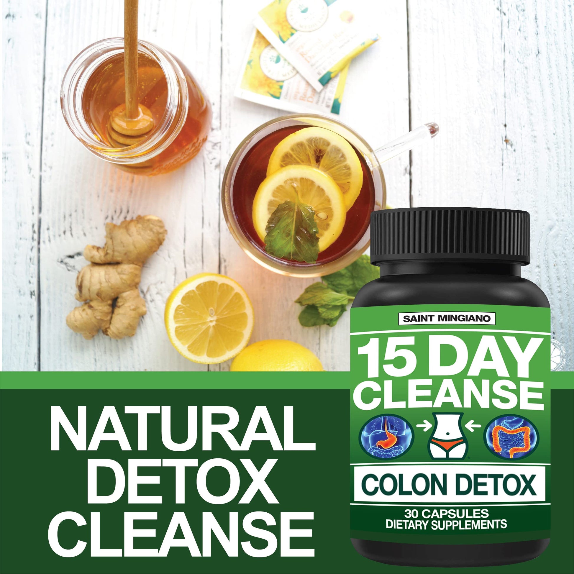 Saint Mingiano 15 Day Cleanse | Colon Detox with Natural Laxative for Constipation & Bloating Saint Mingiano