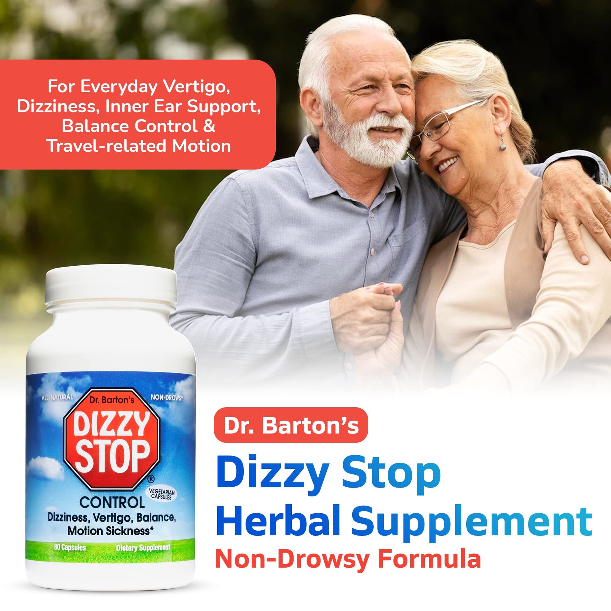 Dizzy Stop Dr. Barton’s All-Natural Vertigo Comfort, Inner Ear Balance Supp Dizzy Stop