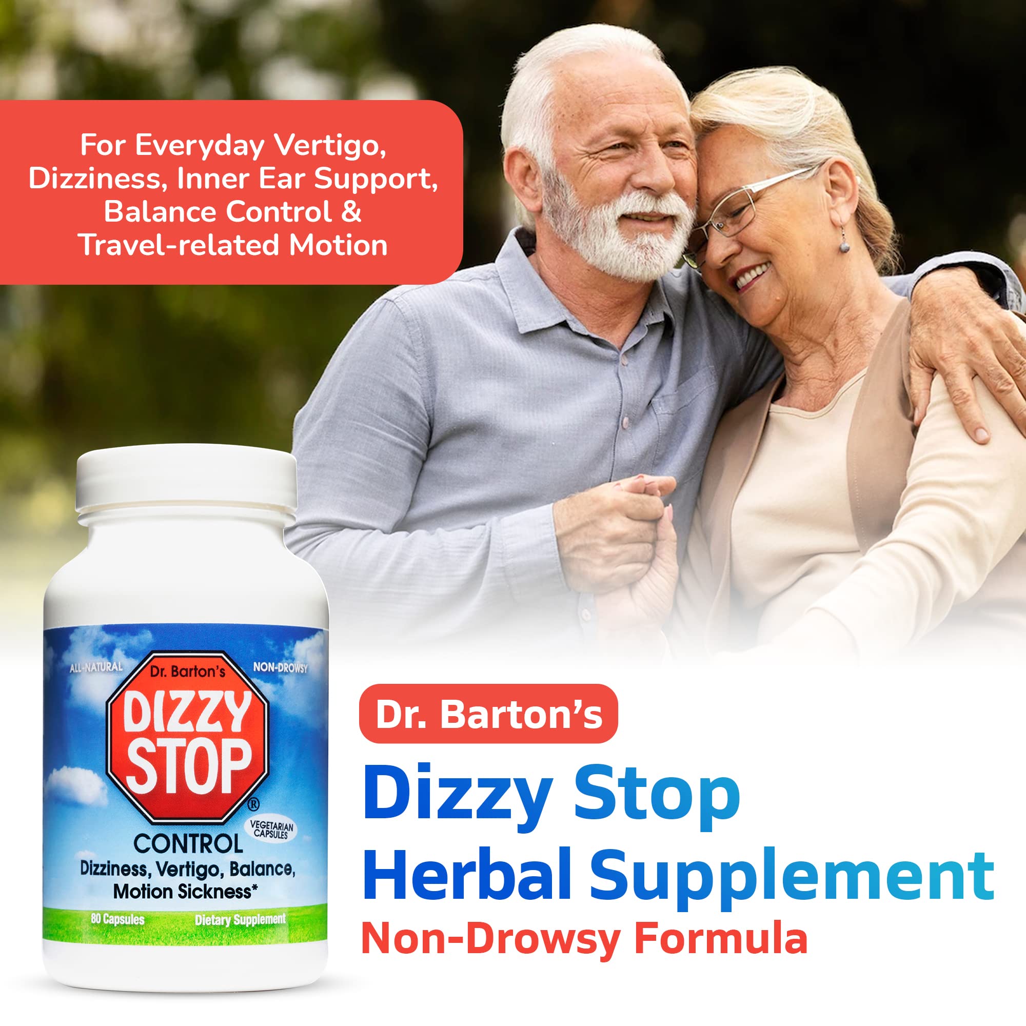 Dizzy Stop Dr. Barton’s All-Natural Vertigo Comfort, Inner Ear Balance Supp Dizzy Stop
