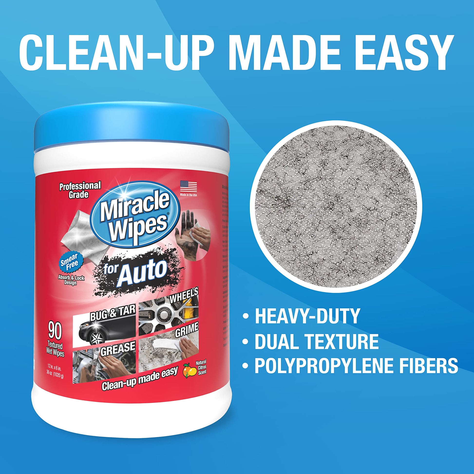 MiracleWipes for Automotive, All Purpose Cleaning Wipes for Hands, Auto Interior, Exterior MiracleWipes