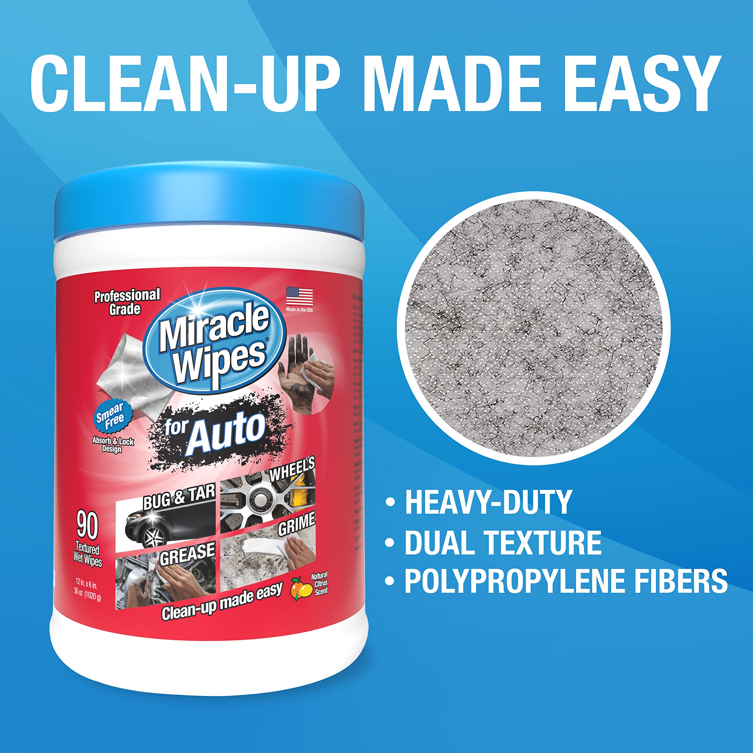 MiracleWipes for Automotive, All Purpose Cleaning Wipes for Hands, Auto Interior, Exterior MiracleWipes