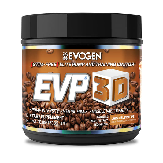 Evogen EVP 3D Caramel Frappe | Xtreme Stimulant Free Pre-Workout Powder, Arginine Nitrate