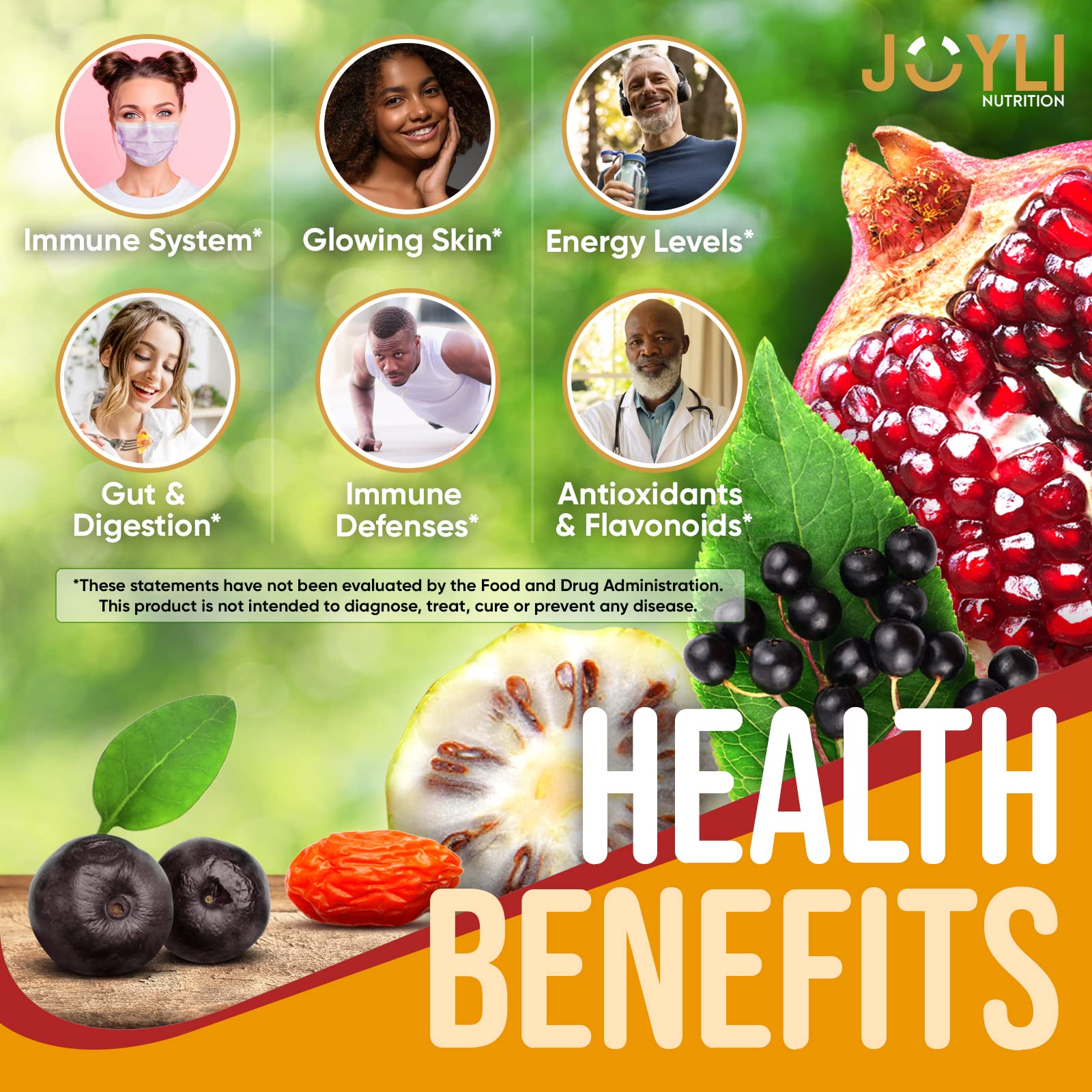 Joyli Superfruit Gummies - Sugar-Free Fruit Multivitamin Gummies for Adults - Natural JOYLI Nutrition