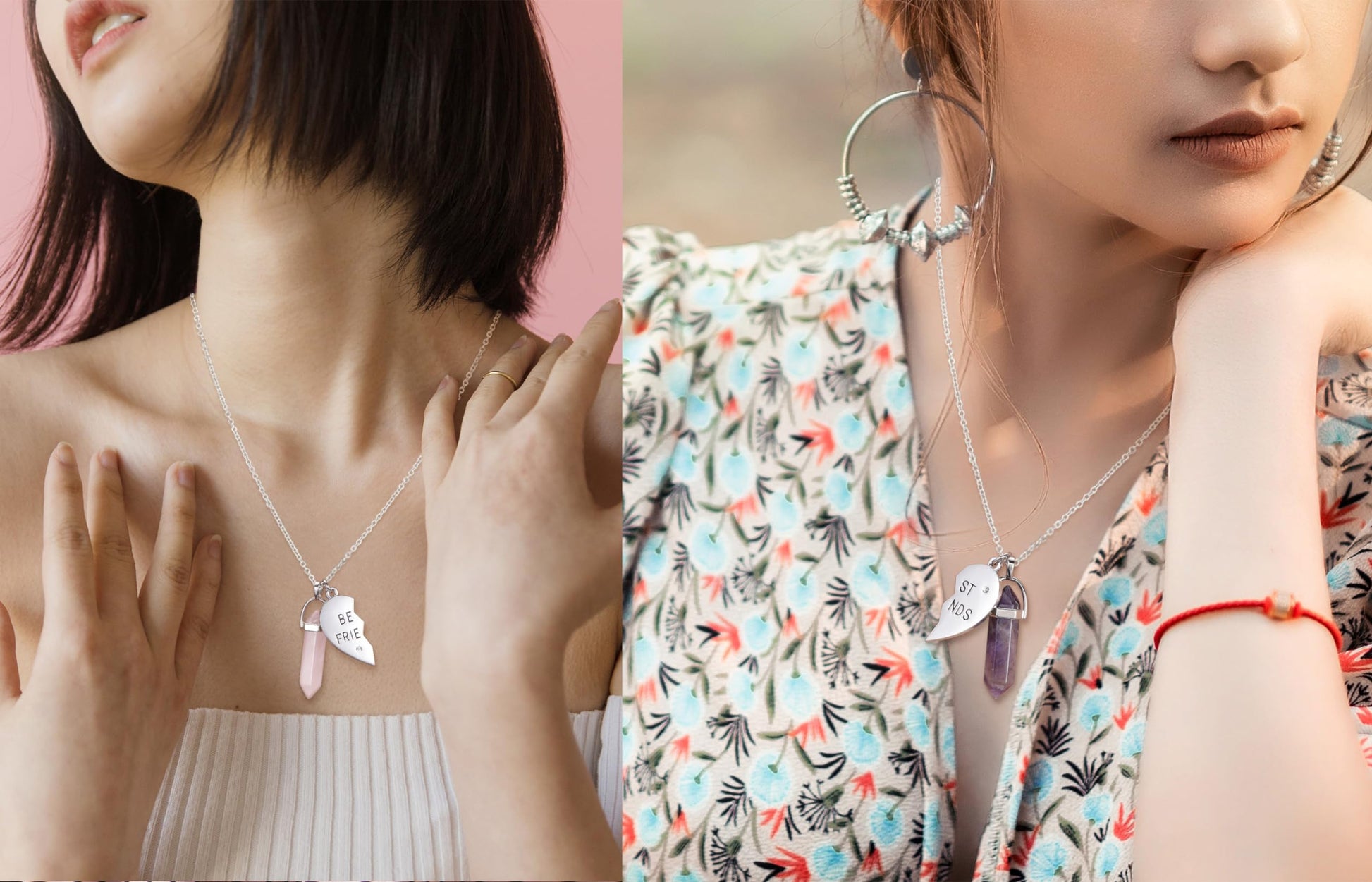 PESOENTH Best Friend Necklace for 2 Girls Gifts- BFF Friendship Necklaces Women Matching PESOENTH