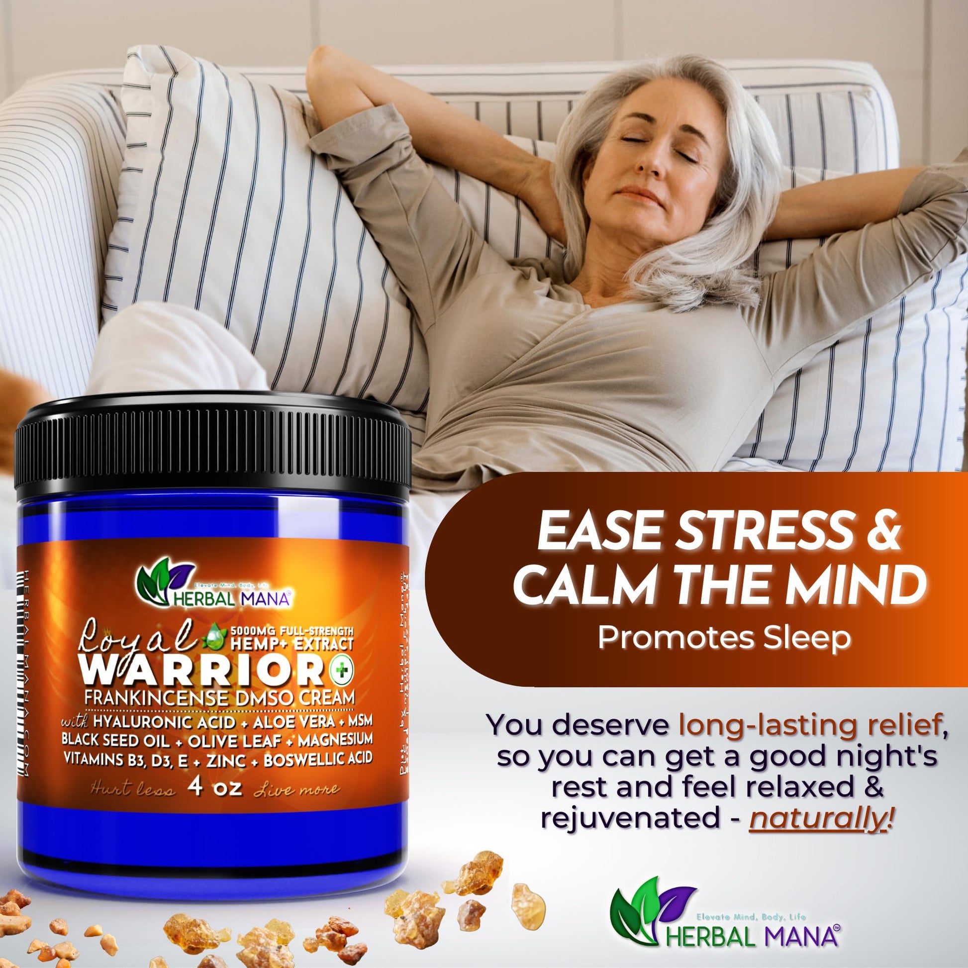 Herbal Mana Royal Warrior with 5000mg Hemp Lotion - 99.9% Pure DMSO Cream Herbal Mana