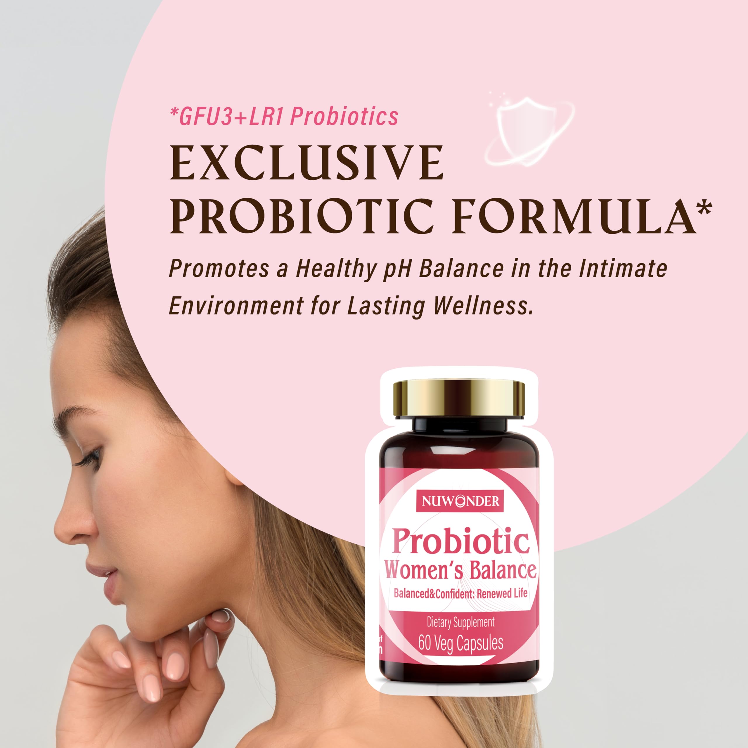 NUWONDER Women's probiotic - Natural Vaginal Support Supplement, Balanced & Confident NUWONDER