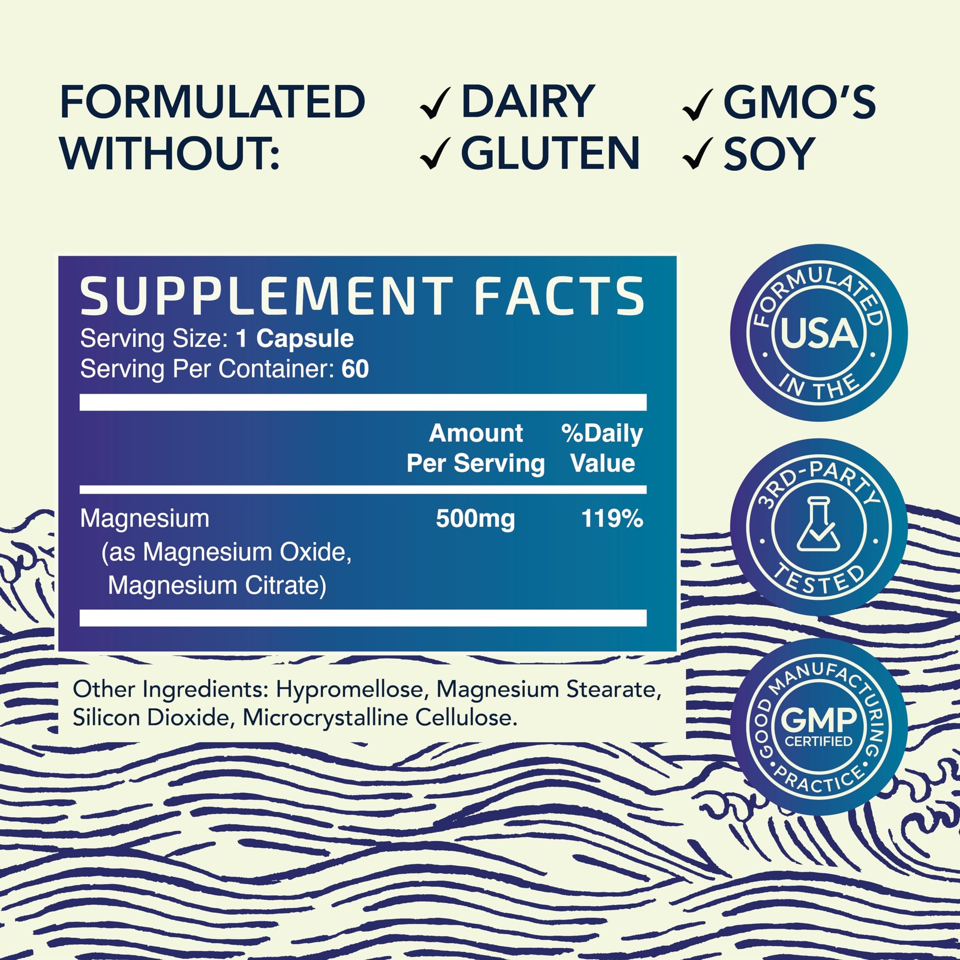 Magnesium Citrate Complex 500 MG for Calm, Relaxation, Constipation & Digestion Nobi Nutrition