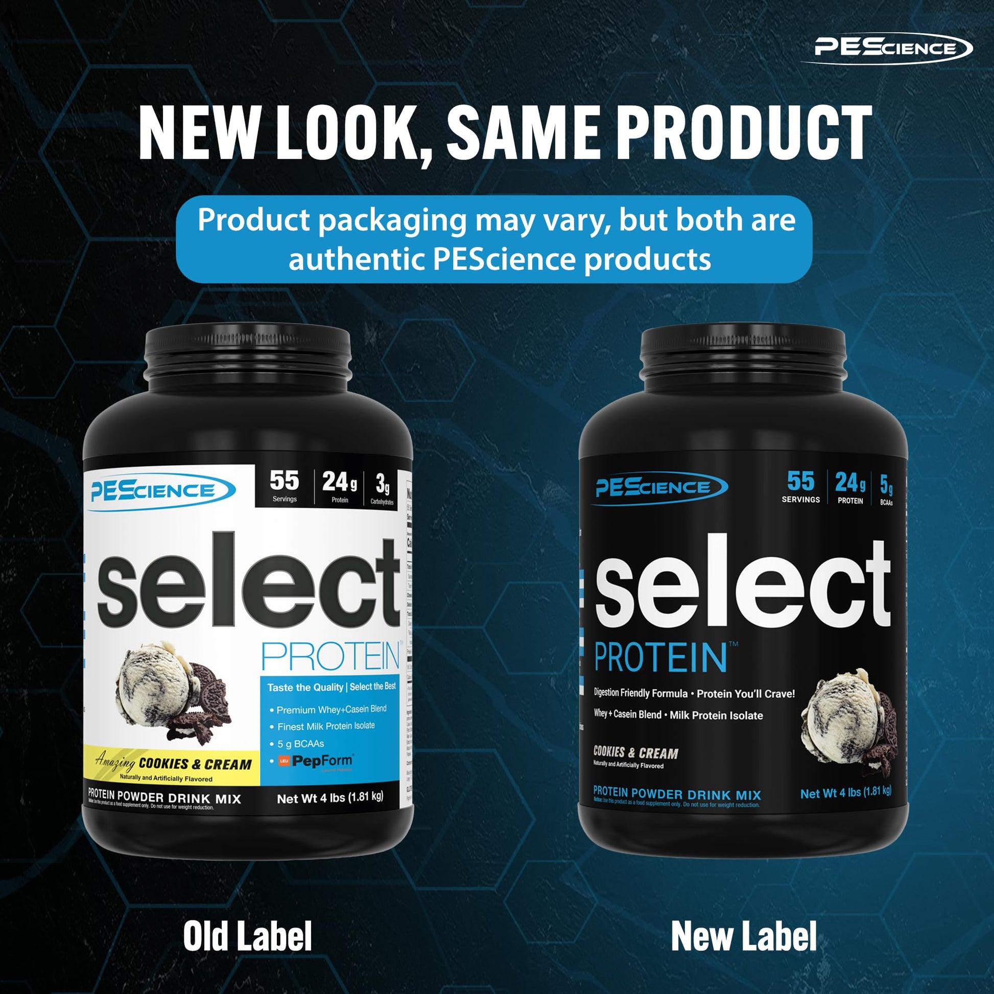 PEScience Select Protein, Cookies and Cream, 27 Serving, Premium Whey and Casein PEScience