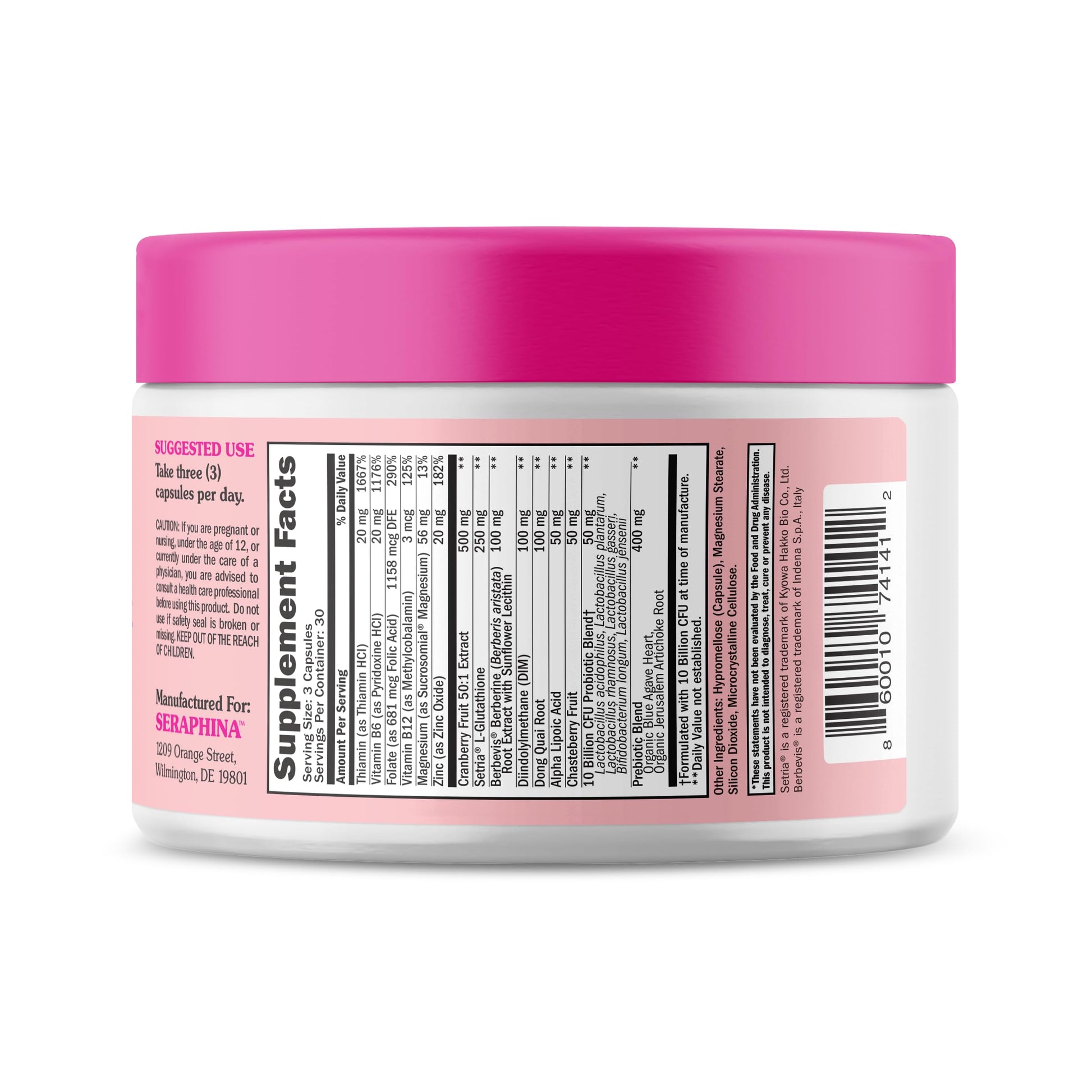 Seraphina 2-in-1 Vaginal Probiotics for Women + Hormone Balance - 90 Capsules for Complete Feminine Seraphina