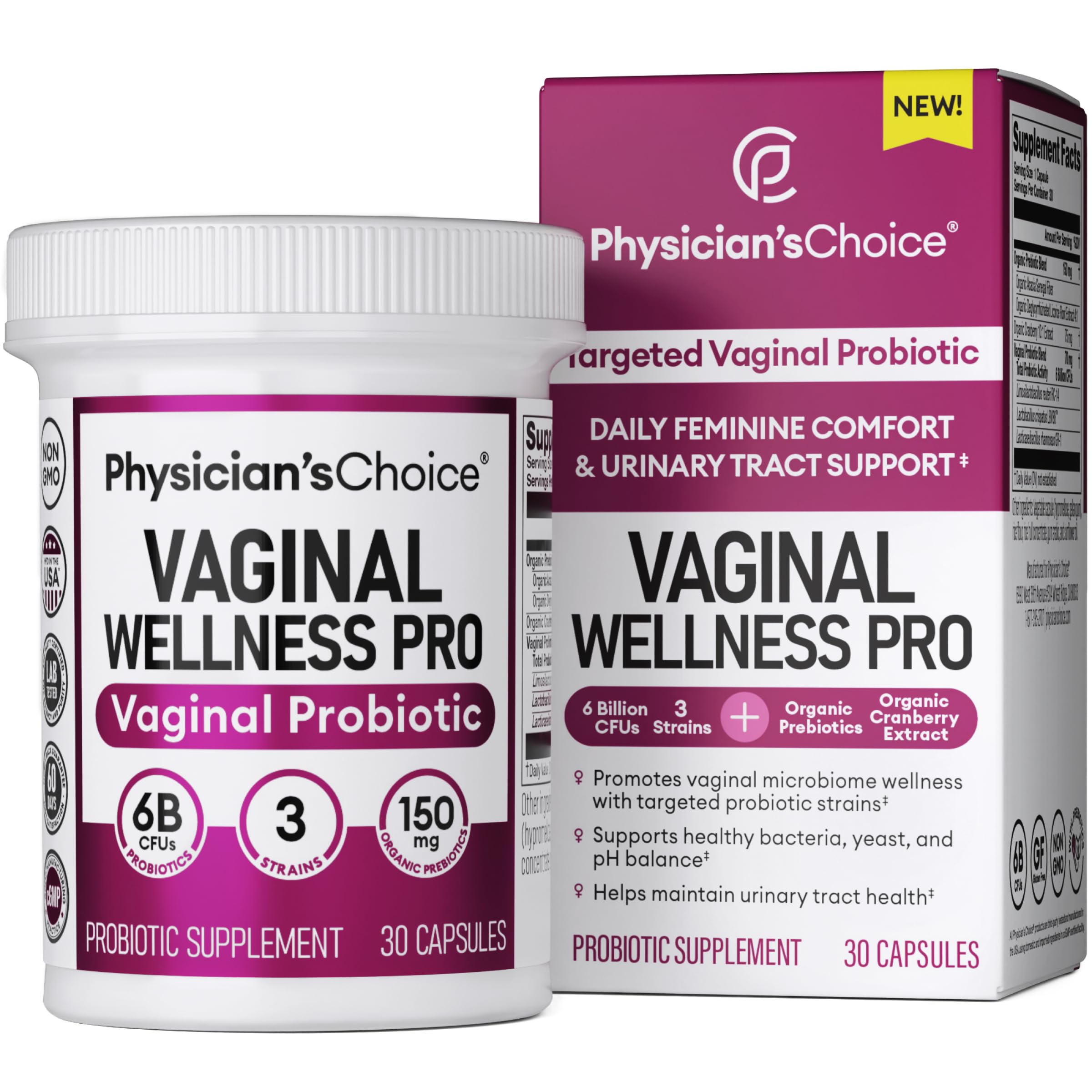 Physician's CHOICE Feminine Power Duo Bundle - Vaginal Probiotic 30ct + Womens Probiotic 60ct Physician's CHOICE