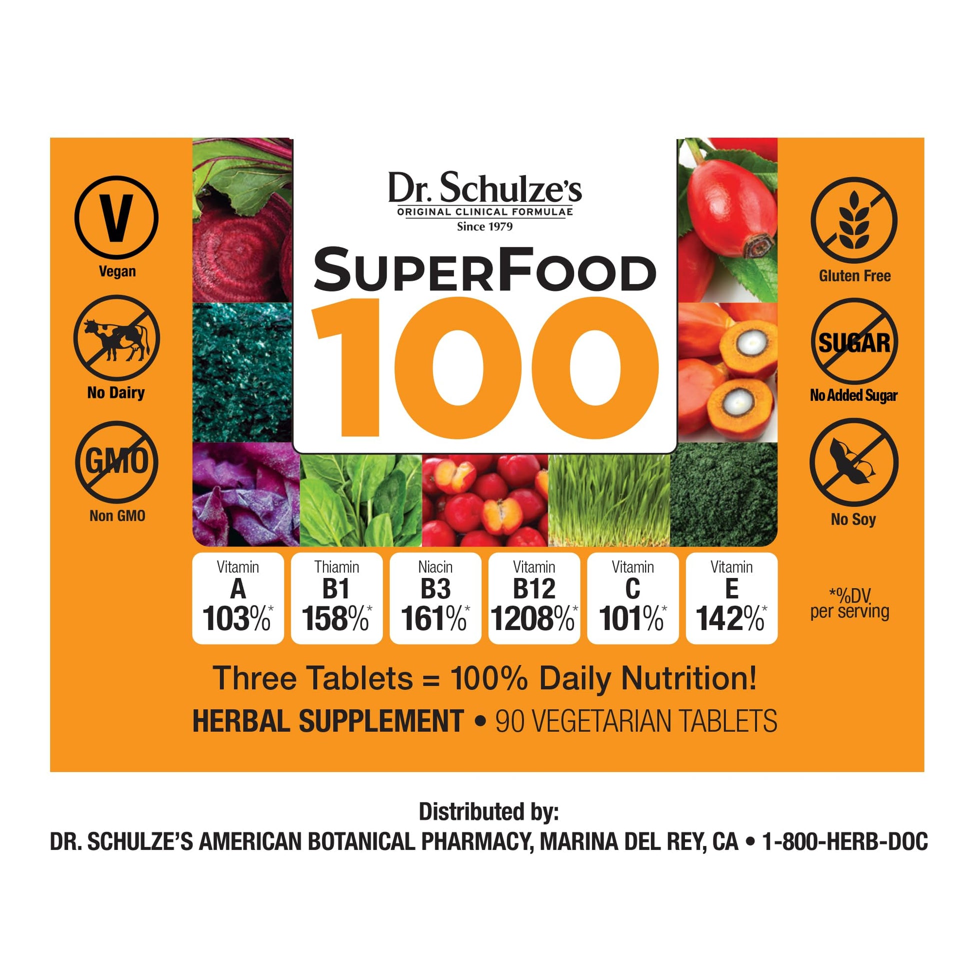 Dr. Schulze's Superfood 100 | Vitamin & Mineral Herbal Concentrate | Dietary Supplement Dr. Schulze's
