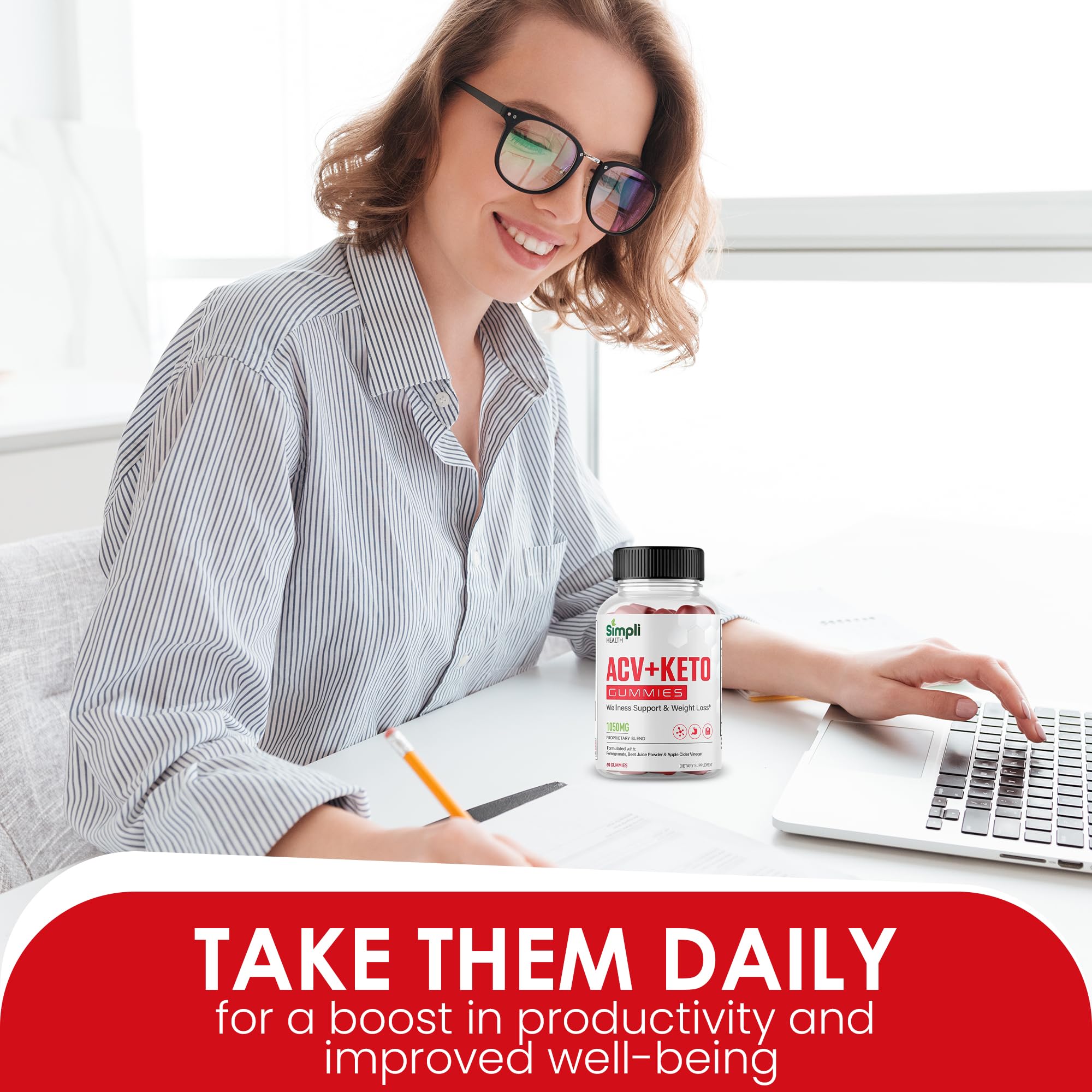Nutrocell Simpli Health ACV Ketos Gummies Keto Apple Cider Vinegar 1050mg, Simplihealth Nutrocell