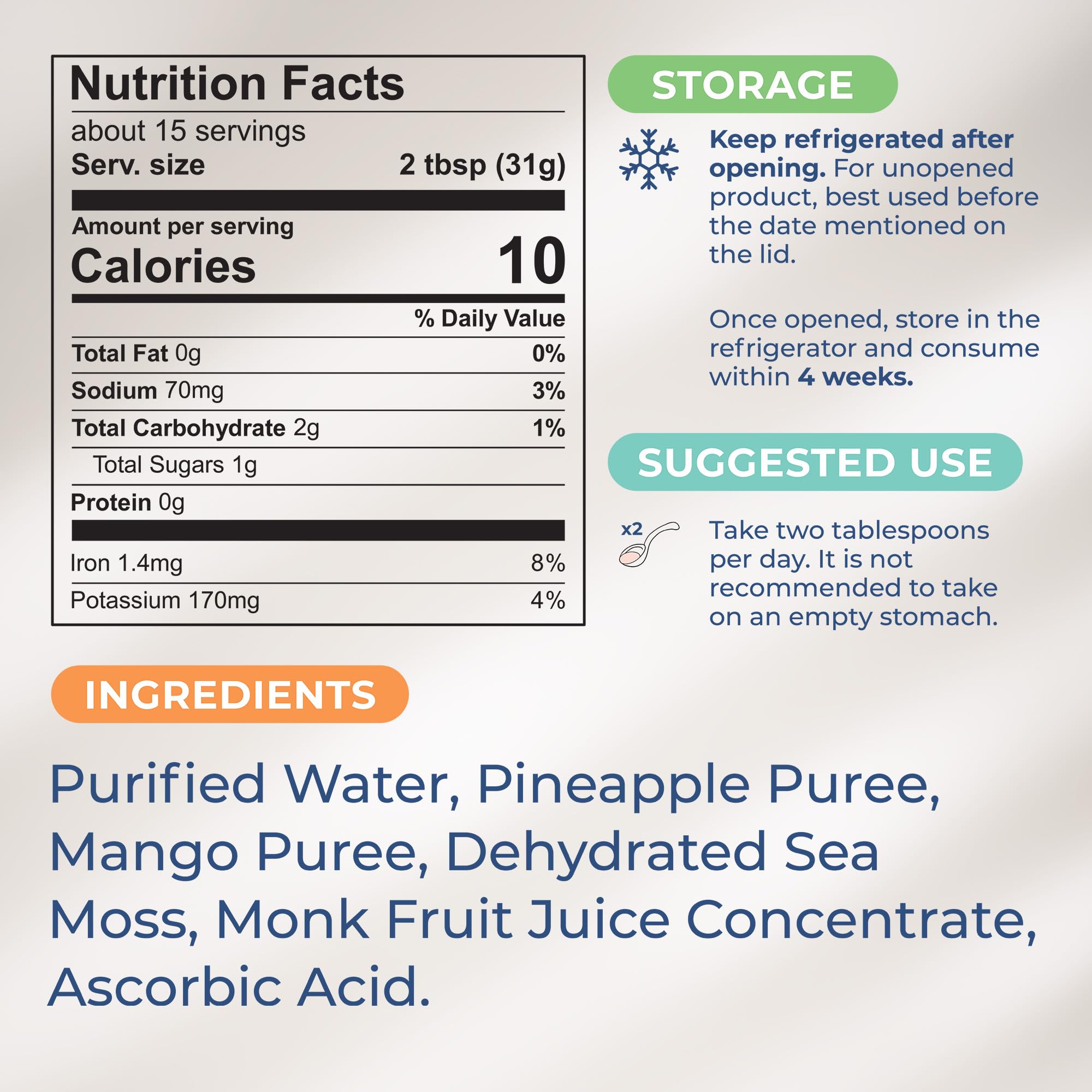 TrueSeaMoss Wildcrafted Irish Sea Moss Gel – Nutritious Organic Raw Seamoss Rich TrueSeaMoss