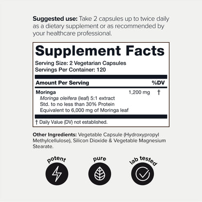 Highly Potent Full Spectrum Indian Moringa Extract - 30% Third-Party Tested Protein