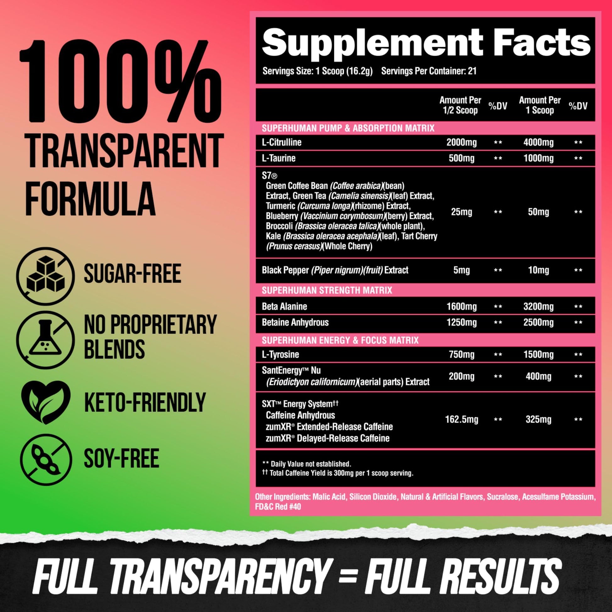 ALPHA LION Superhuman Pre Workout Powder, Beta Alanine, L-Taurine & Tri-Source ALPHA LION