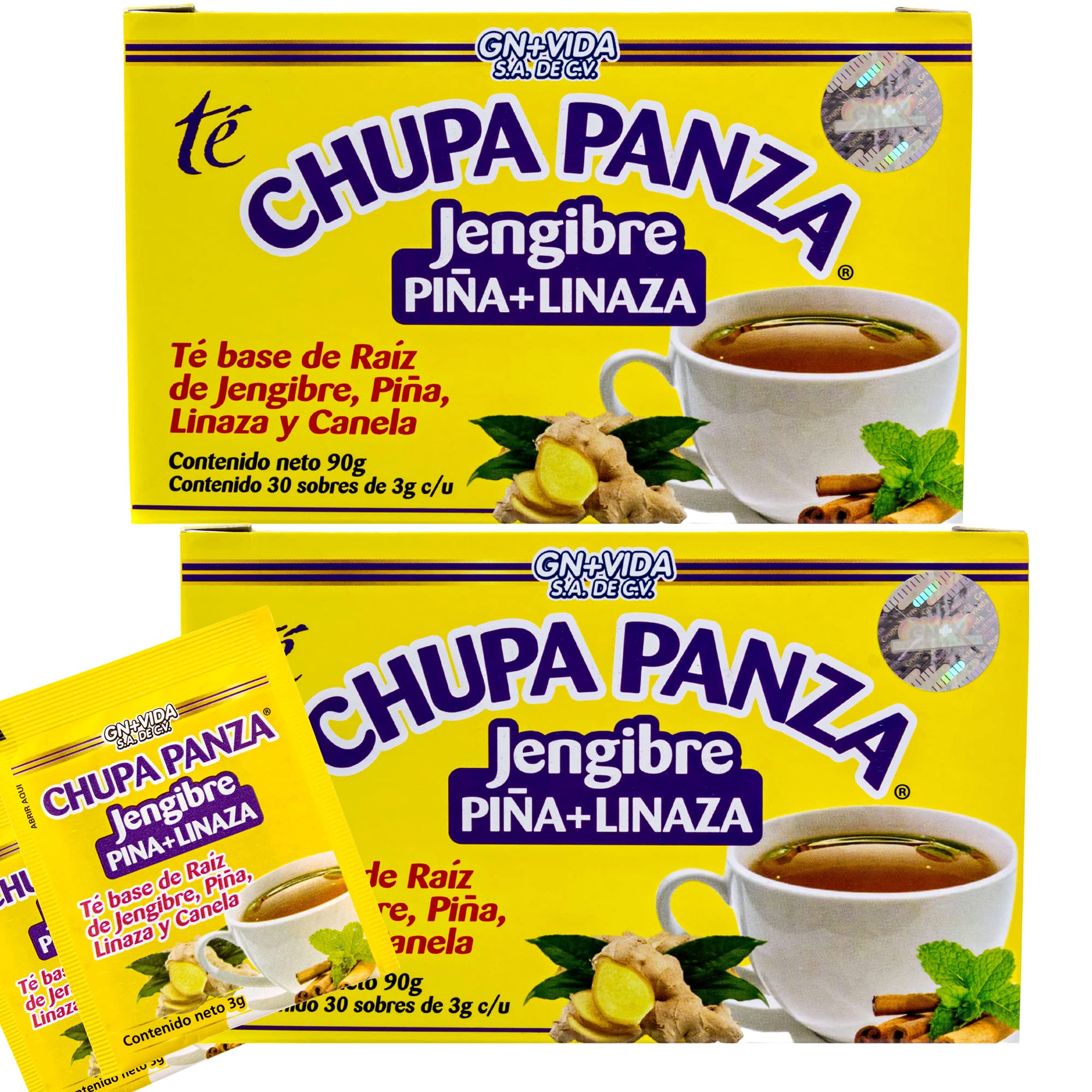 Tea CHUPA Panza, Tea Based ONGINGER Root, PINNEAPPLE, Flaxseed & Cinnamon