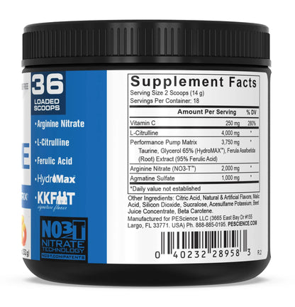 PEScience High Volume + Prolific Pre-Workout Stack, Powerful Nitric Oxide & Energy Supplement Bundle, Sour Peach Candy