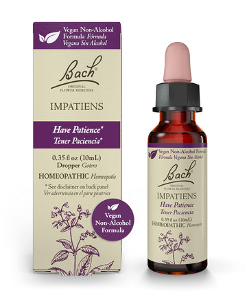 Bach Original Flower Remedies, Impatiens for Patience (Non-Alcohol Formula), Natural Homeopathic Bach