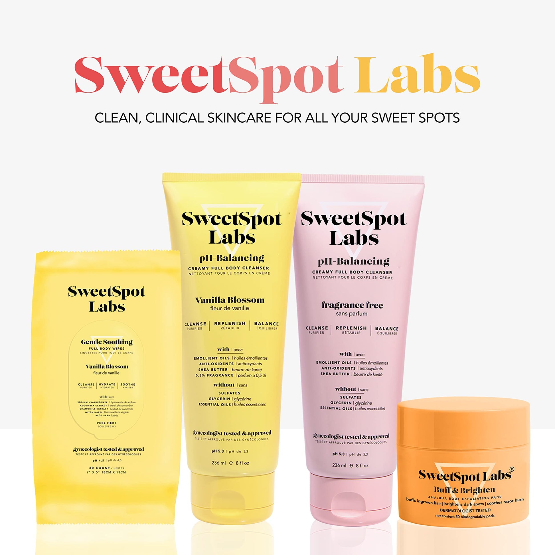 SweetSpot Labs Feminine Wash, Gentle Vanilla Blossom Scent, with Shea Butter and Aloe Vera, Sulfate Free SweetSpot Labs