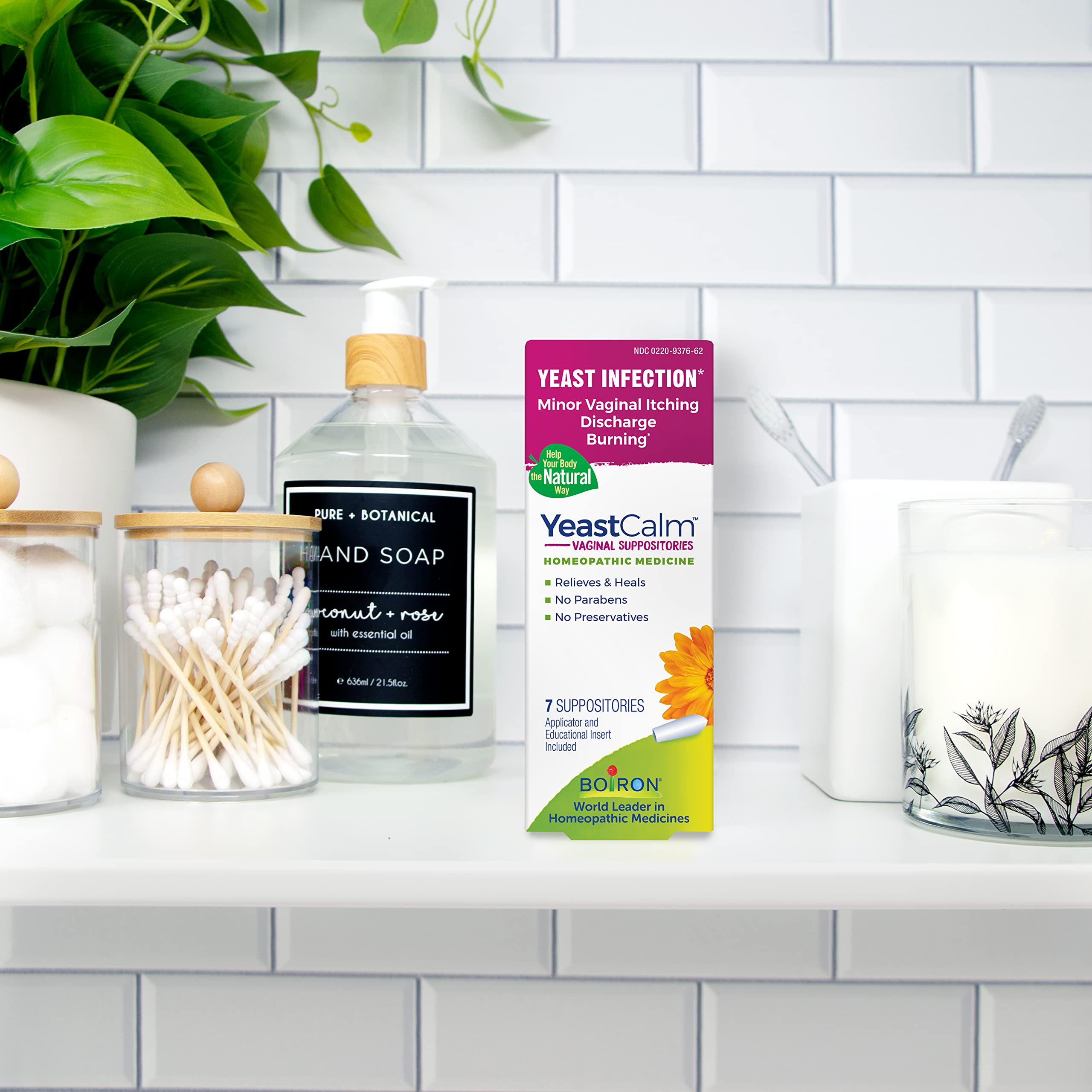 oiron YeastCalm Homeopathic Suppositories for Yeast Infections, Burning, Discharge Boiron