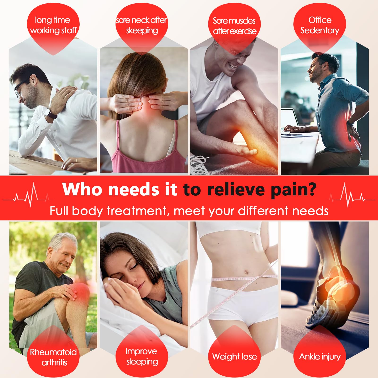 RUISQM Red Light Therapy Lamp, Infrared Light Therapy with Stand - 660nm Redlight & 850nm RUISQM