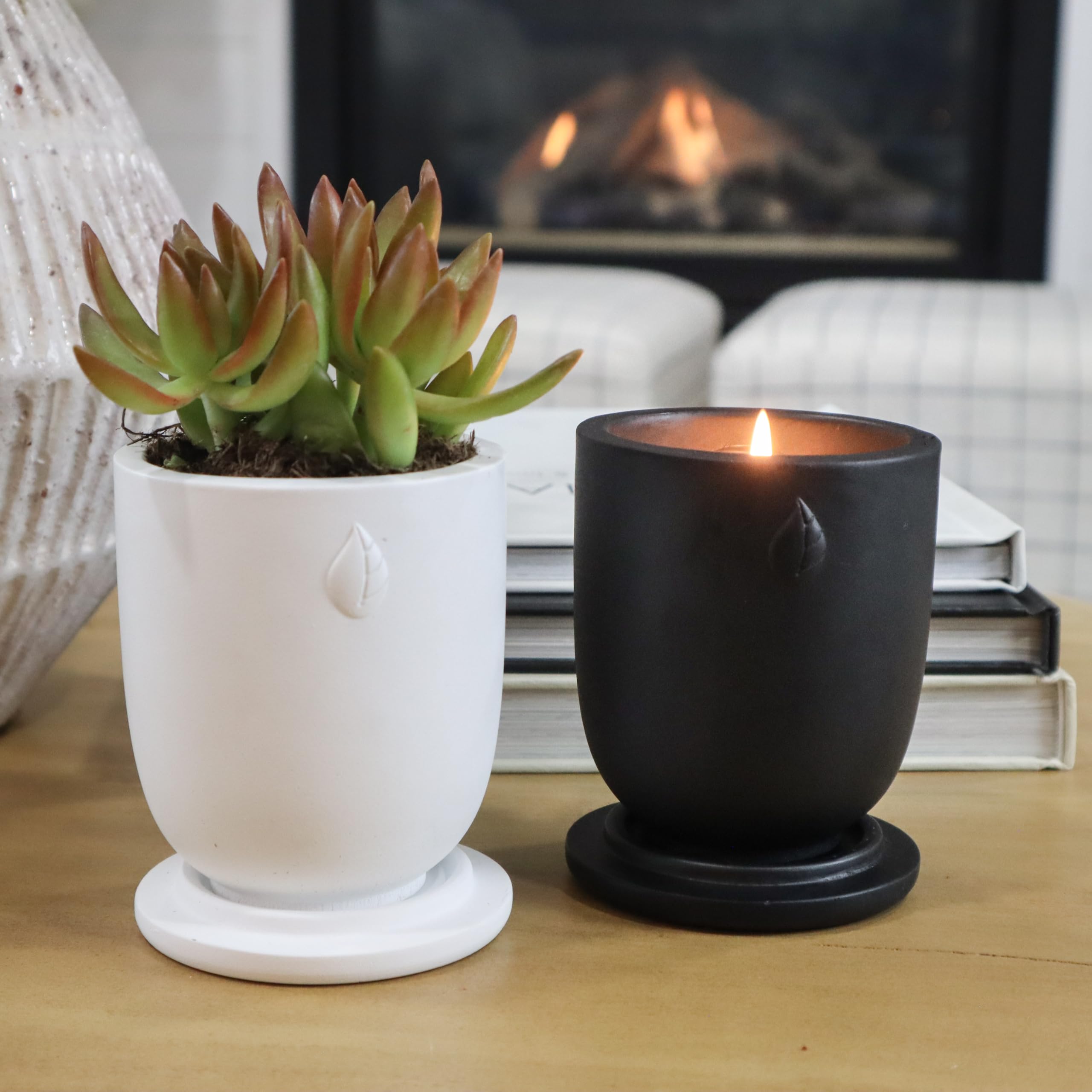 CandlePlanter Concrete Cement Candle Planter - Candles for Home Scented, Soy Candles CANDLEPLANTER