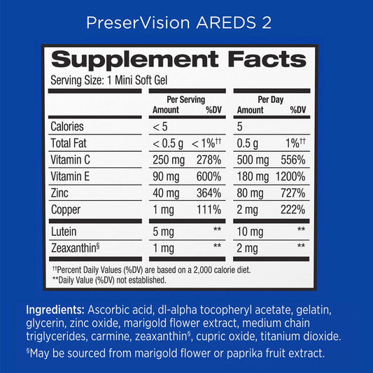 PreserVision AREDS 2 Eye Vitamin & Mineral Supplement, Contains Lutein