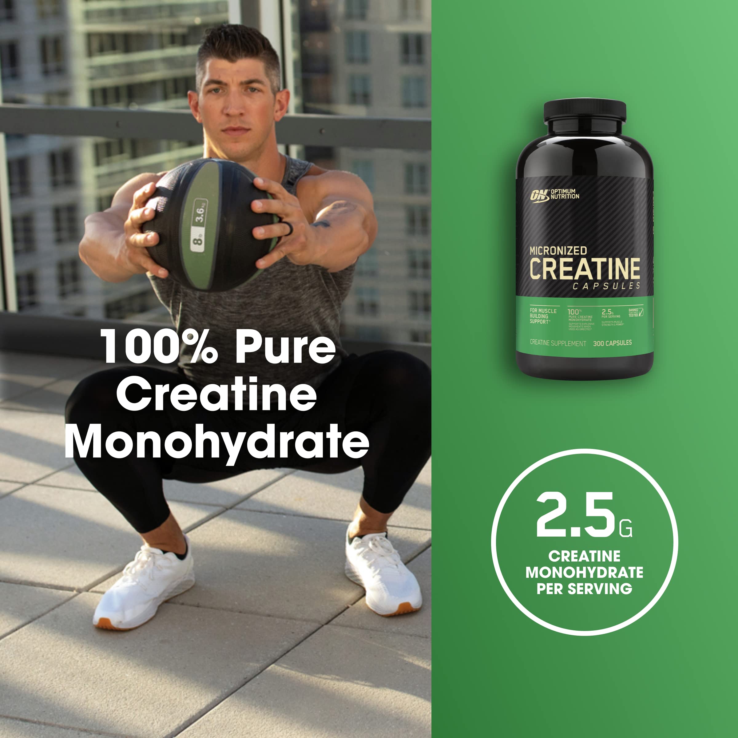 Optimum Nutrition Micronized Creatine Monohydrate Capsules, Keto Friendly Optimum Nutrition