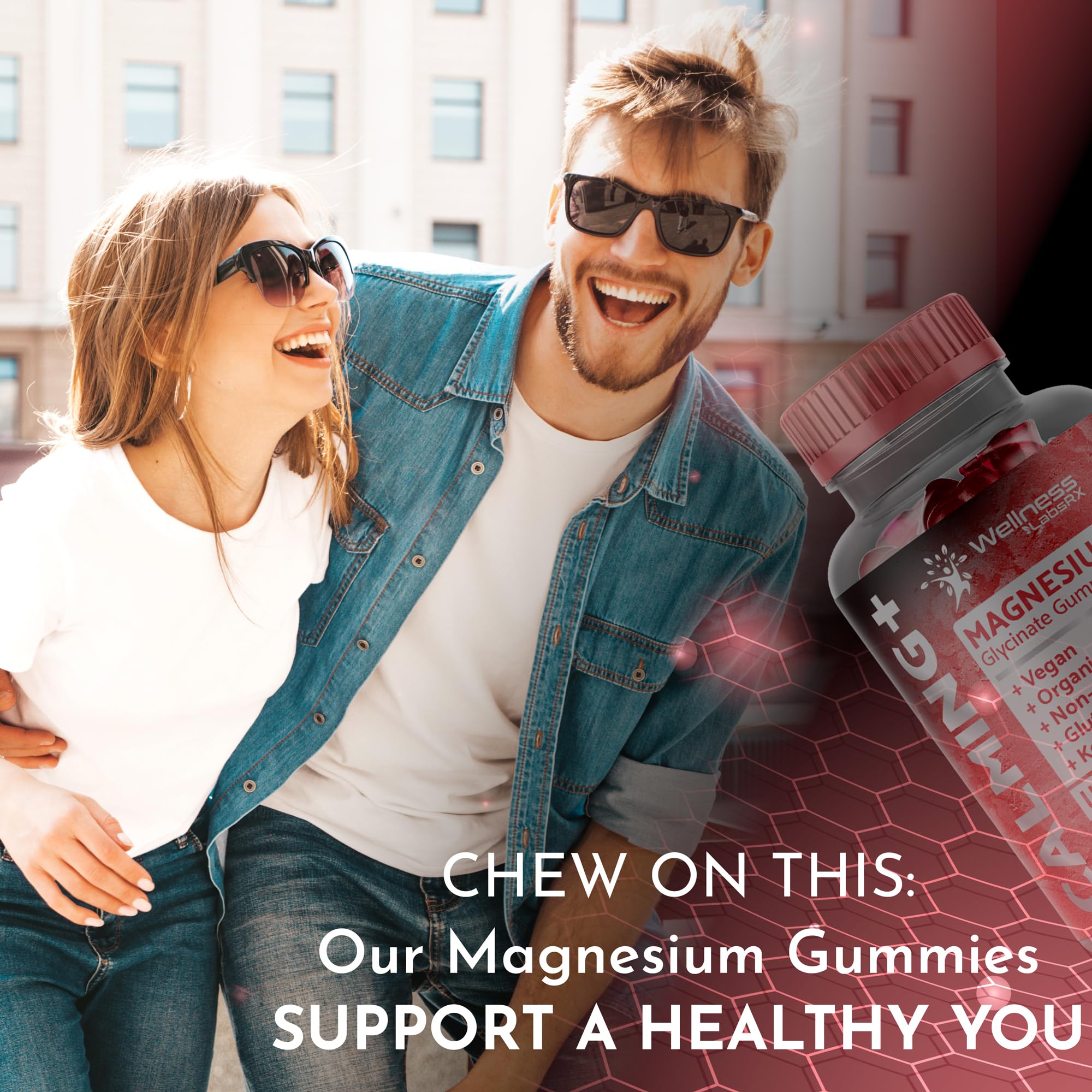 Magnesium Glycinate Gummies - 1000 mg - Magnesium Supplement to Support WELLNESS LABSRX