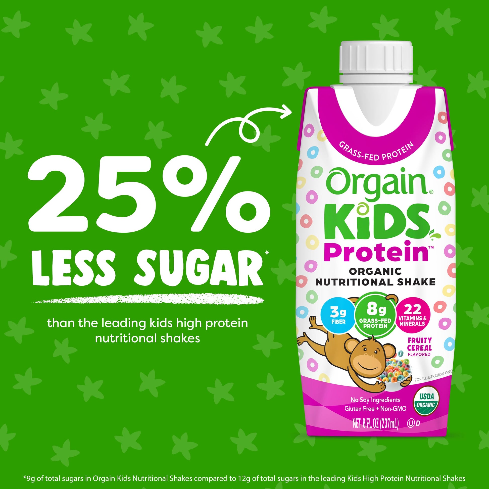 Orgain Organic Kids Nutritional Protein Shake, Fruity Cereal - Kids Snacks with 8g Dairy Orgain