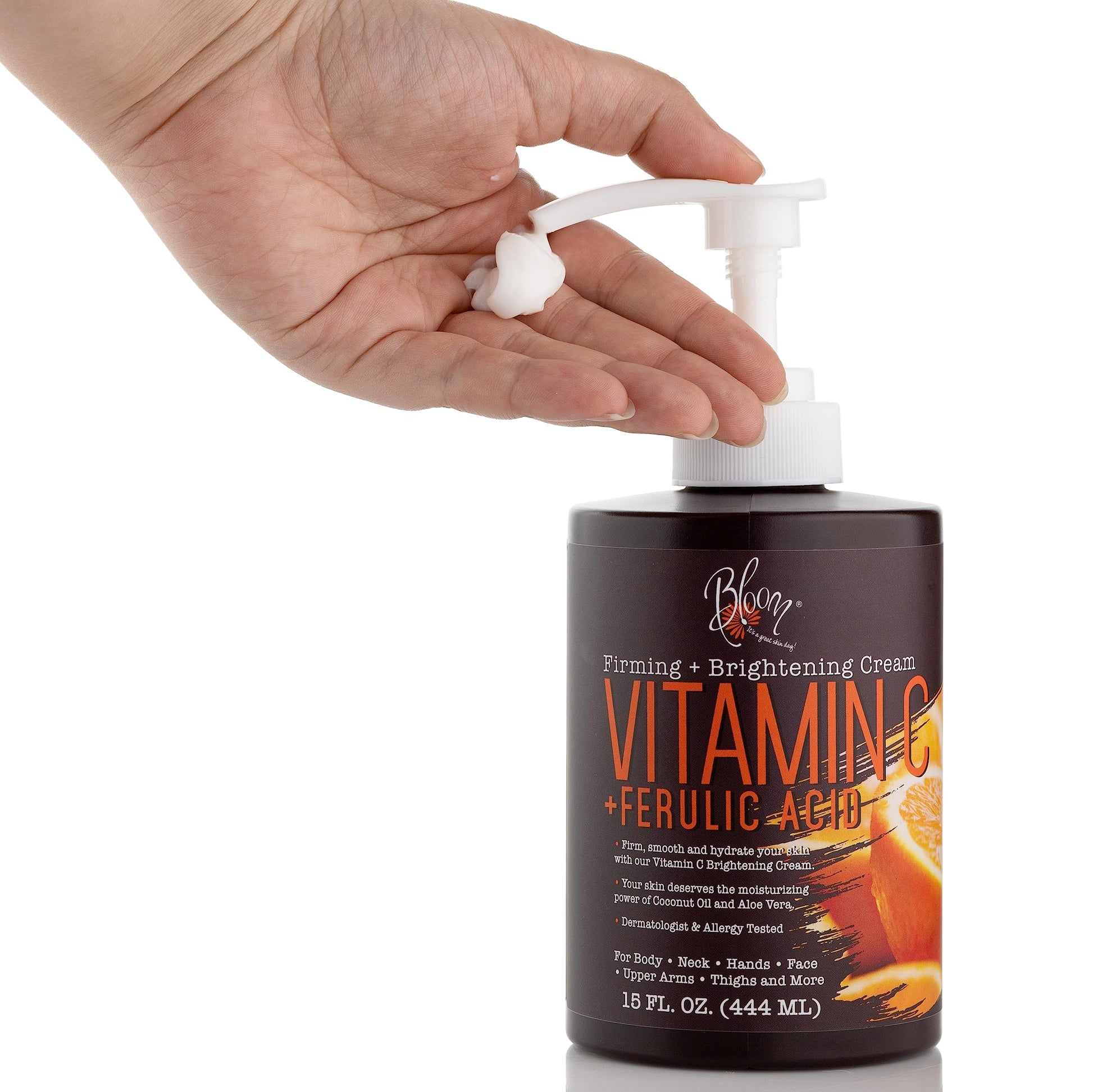 BLOOM Vitamin C Cream Body Lotion & Face Moisturizer W/Coconut Oil | Natural Skin Care BLOOM IT'S A GREAT SKIN DAY!