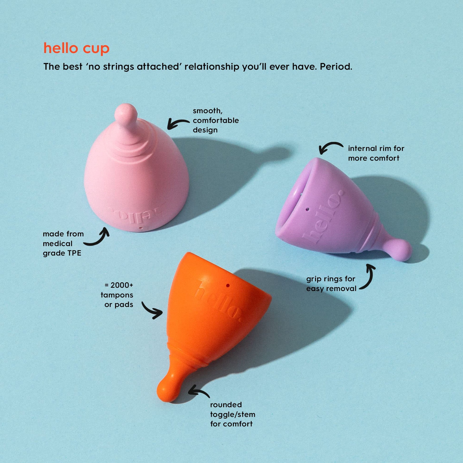 The Hello Starter Pack (Double Box XS/SM + 3-Pack Liners + Spray) 1 ea THE HELLO CUP