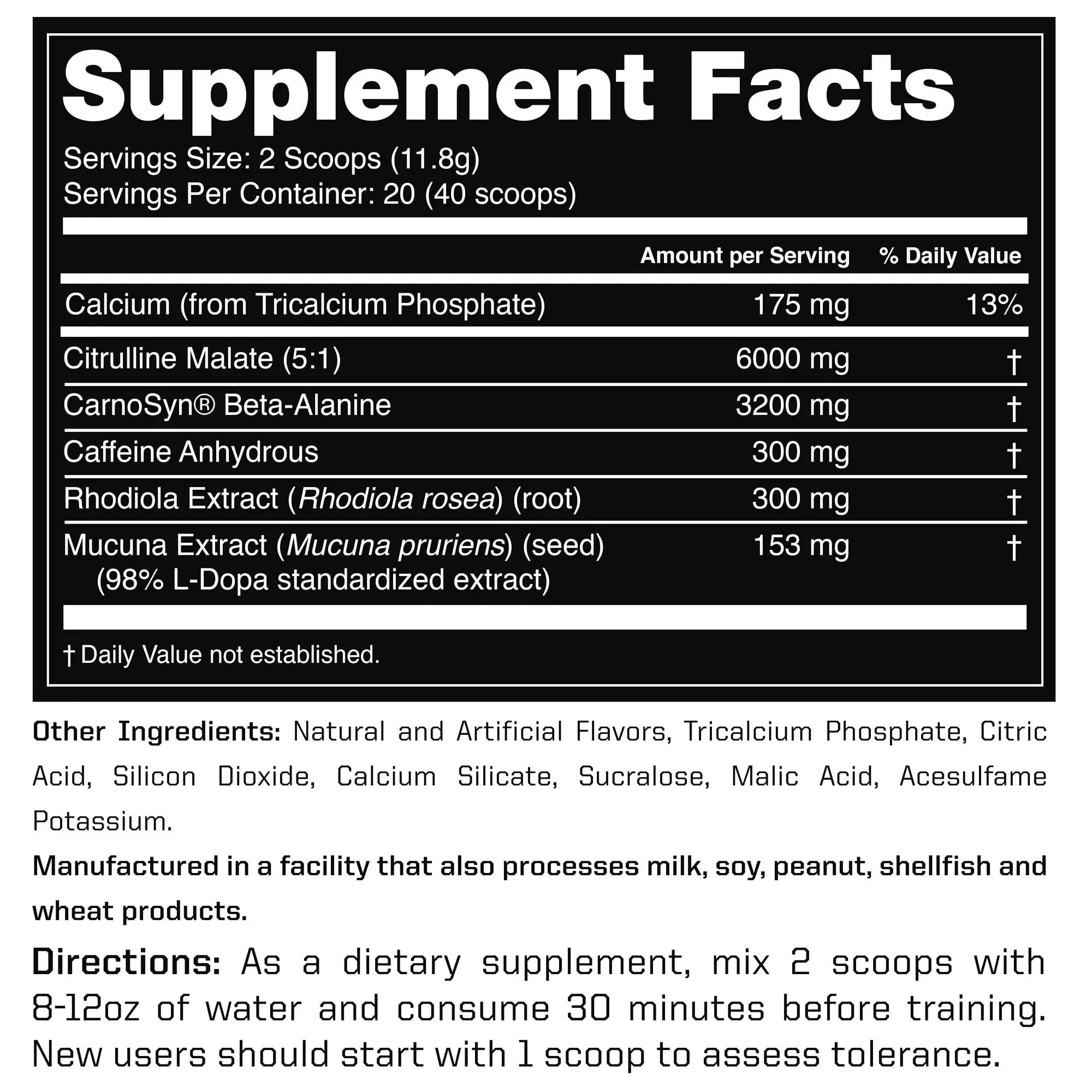 Outwork Nutrition Pre-Workout Supplement with Nootropics - Energy & Mental Focus Outwork Nutrition
