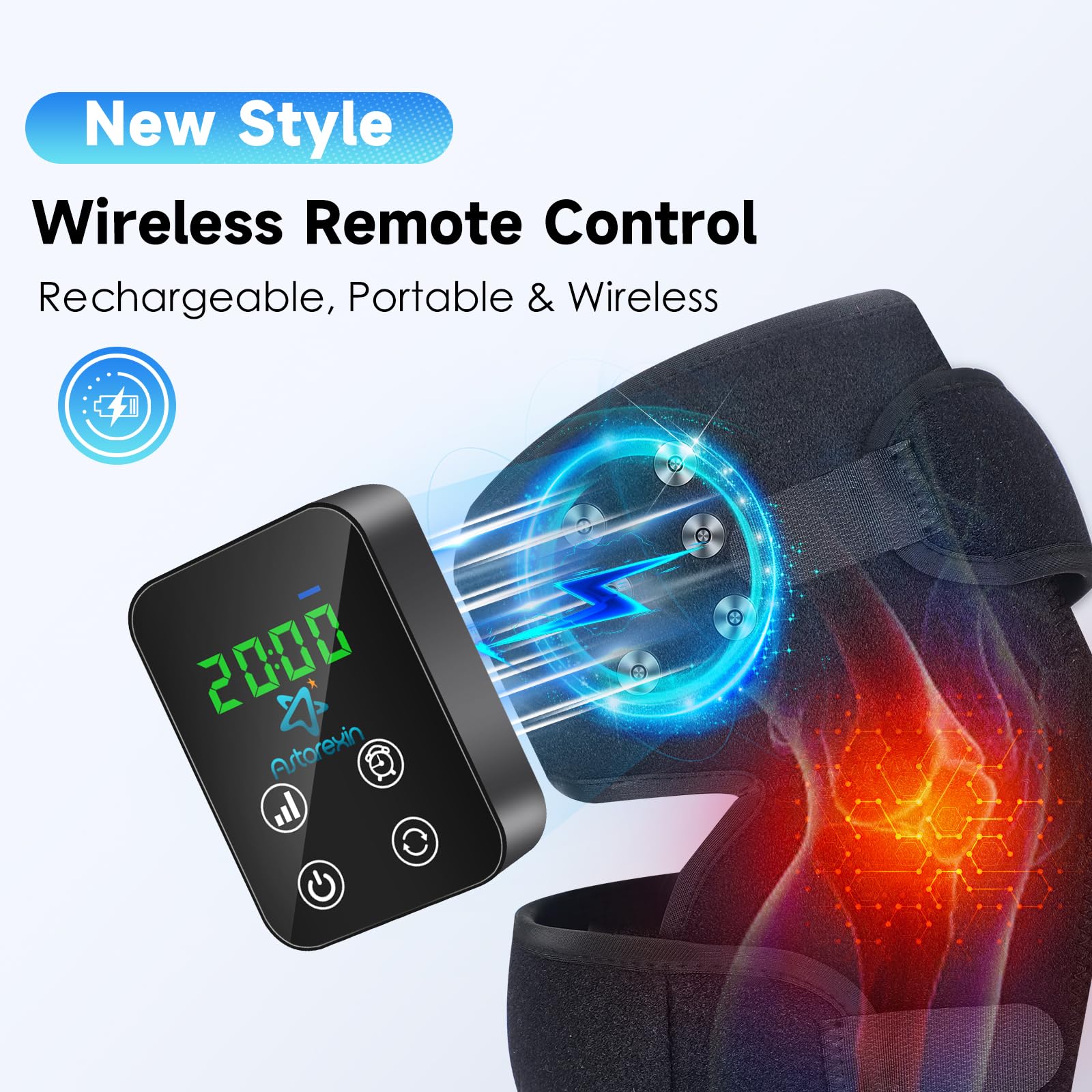 Red Light Therapy Knee Brace: Pain Relief Infrared Heating Pad 72 LED Heat Lamp Pain Relief Astarexin