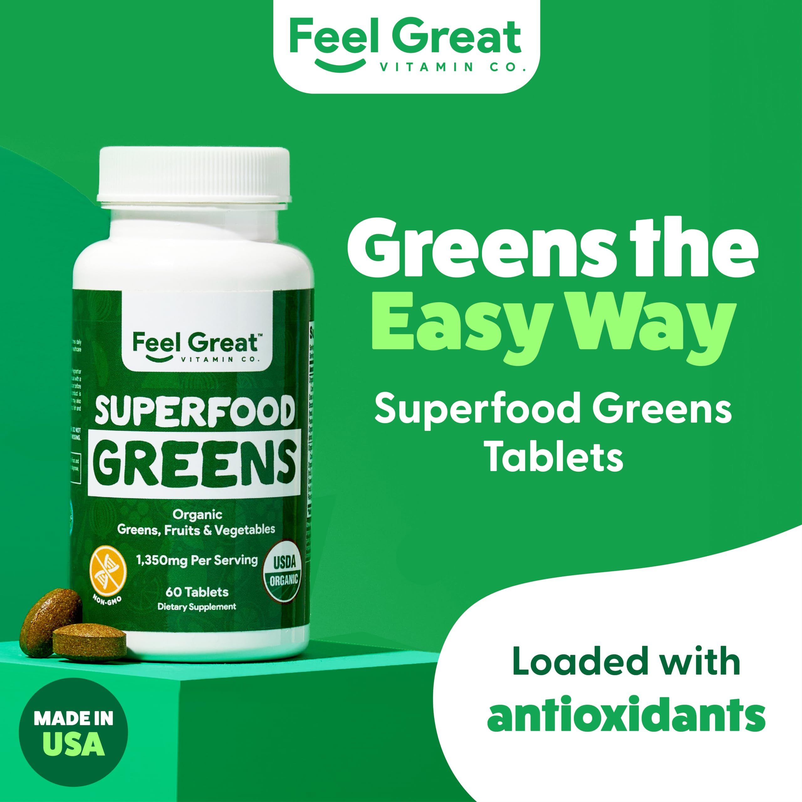 Superfood Greens by Feel Great Vitamin Co. | Organic Greens, Fruits and Veggies The Feel Great Vitamin Company