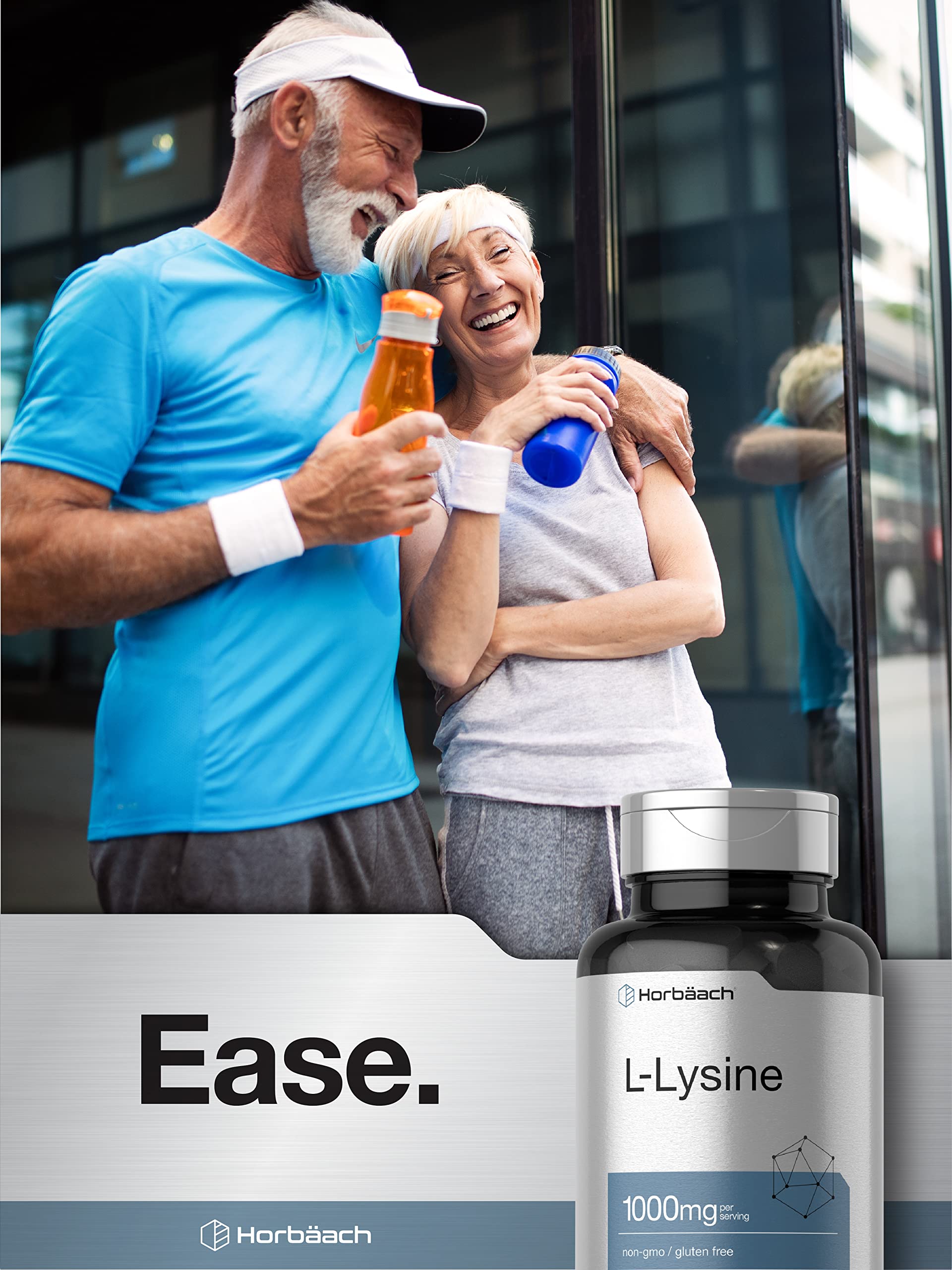 L-Lysine 1000mg | 100 Coated Caplets | Free Form Dietary Supplement | Vegetarian Horbäach