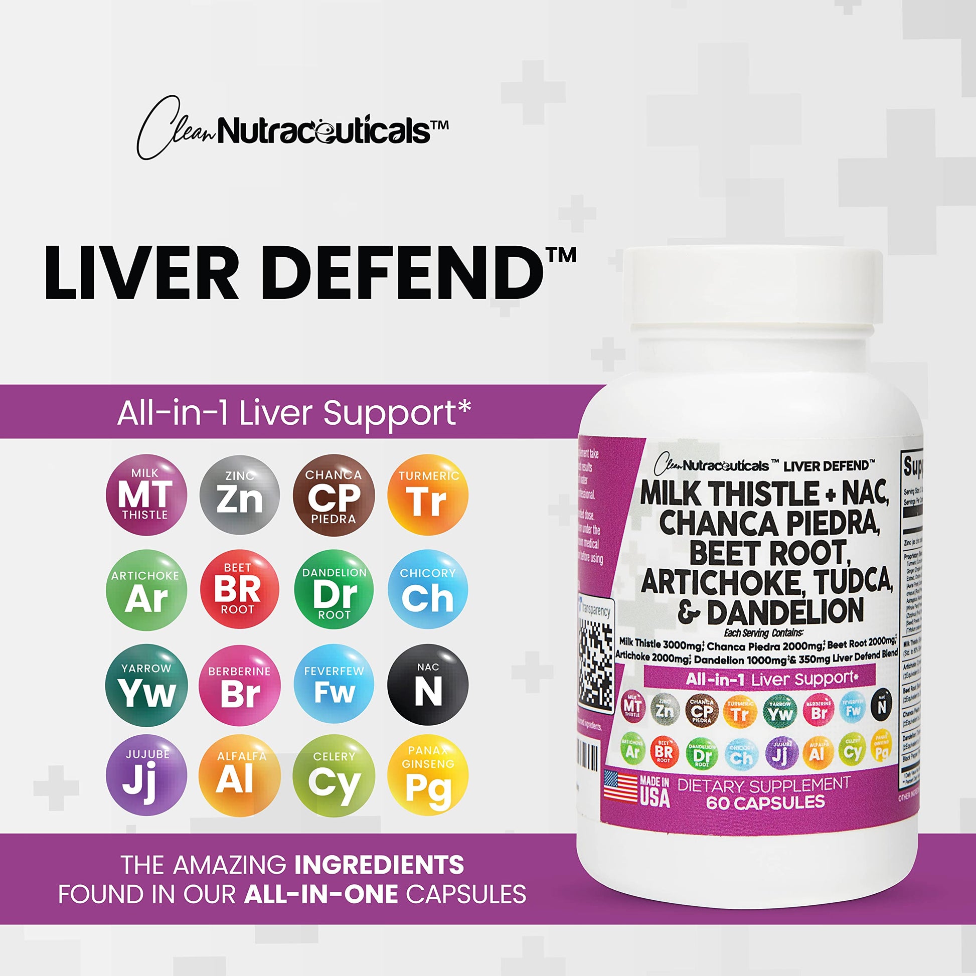 Milk Thistle 3000mg NAC Chanca Piedra 2000mg Beet Root 2000mg