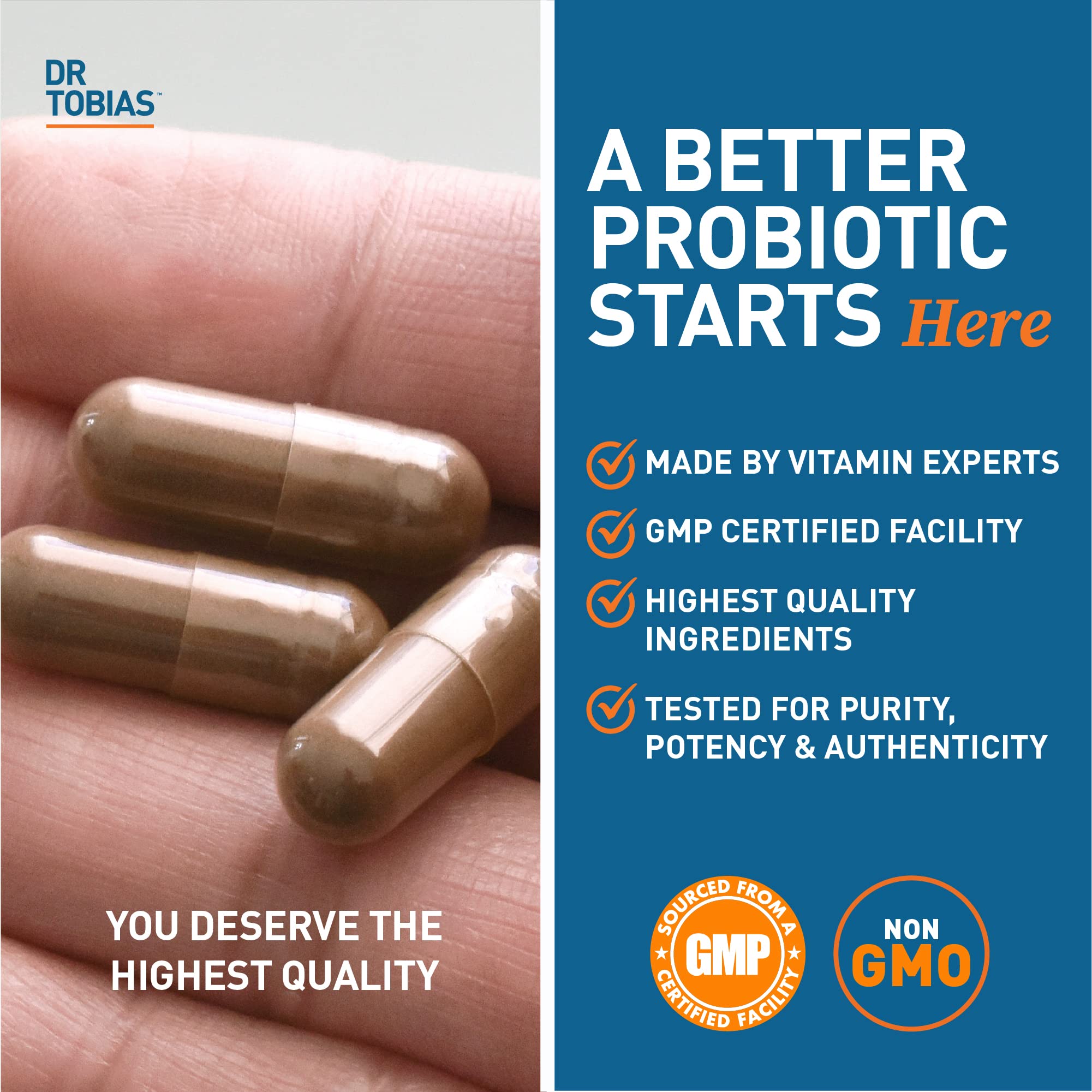 Dr. Tobias Probiotics 30 Billion, 10 Strains, 30 Billion CFU's, Targeted Release Probiotics Dr. Tobias