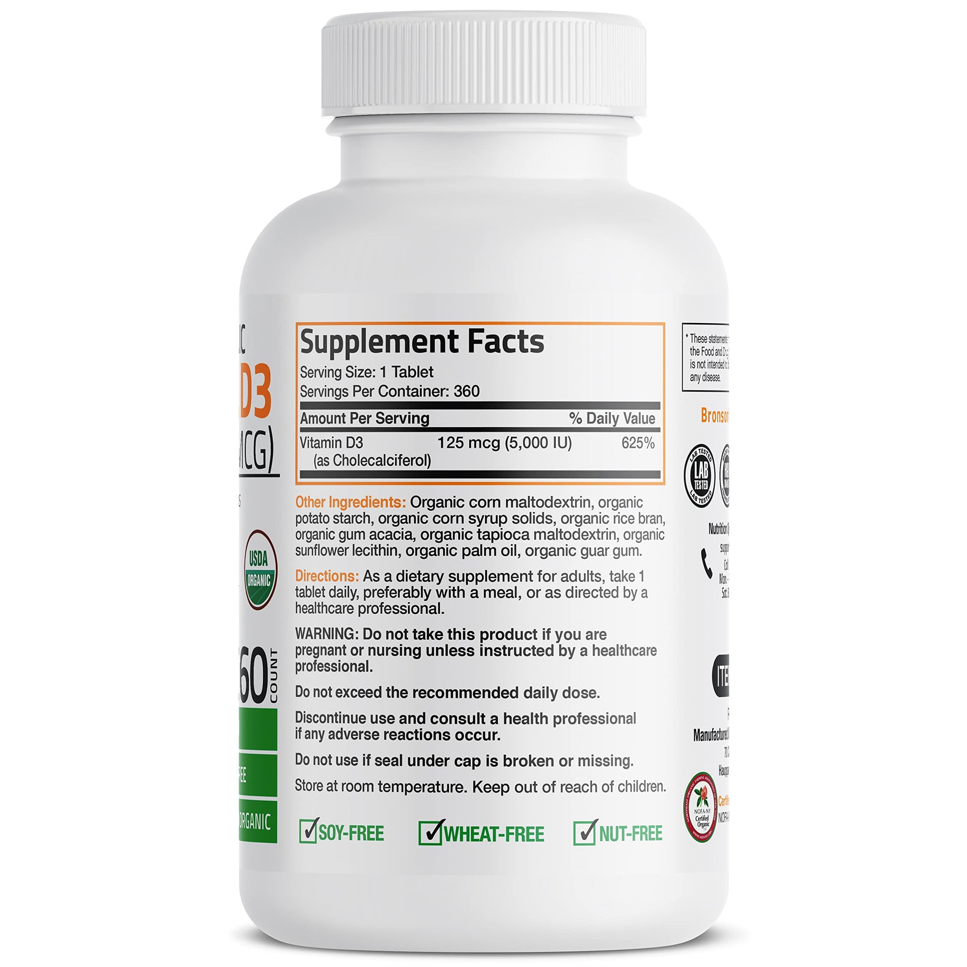 Bronson Vitamin D3 5,000 IU (1 Year Supply) for Immune Support, Healthy Muscle Bronson