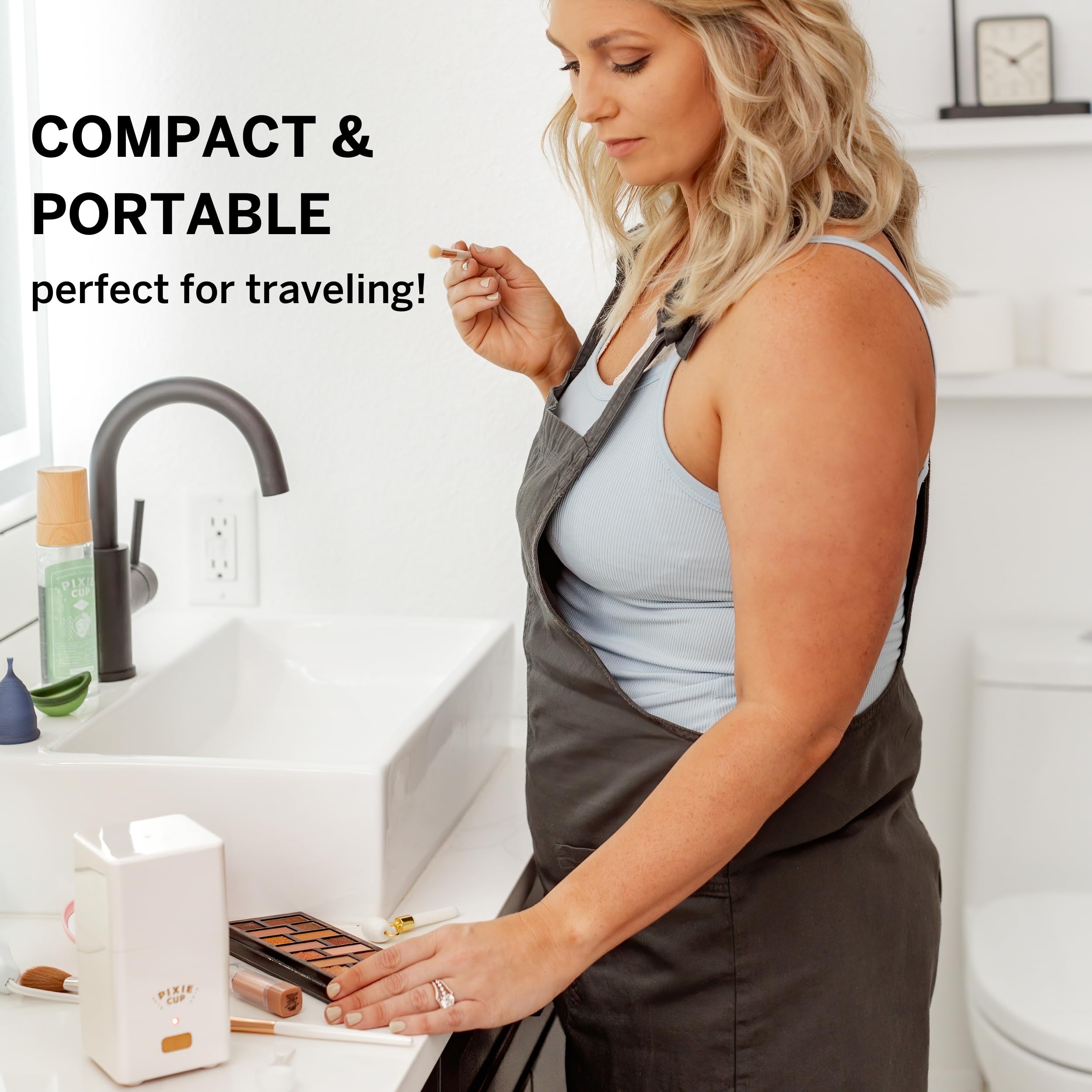 Pixie Menstrual Cup Sterilizer Cleaner Machine - The Only Hinged Lid Steamer & Drying Stand Pixie Cup