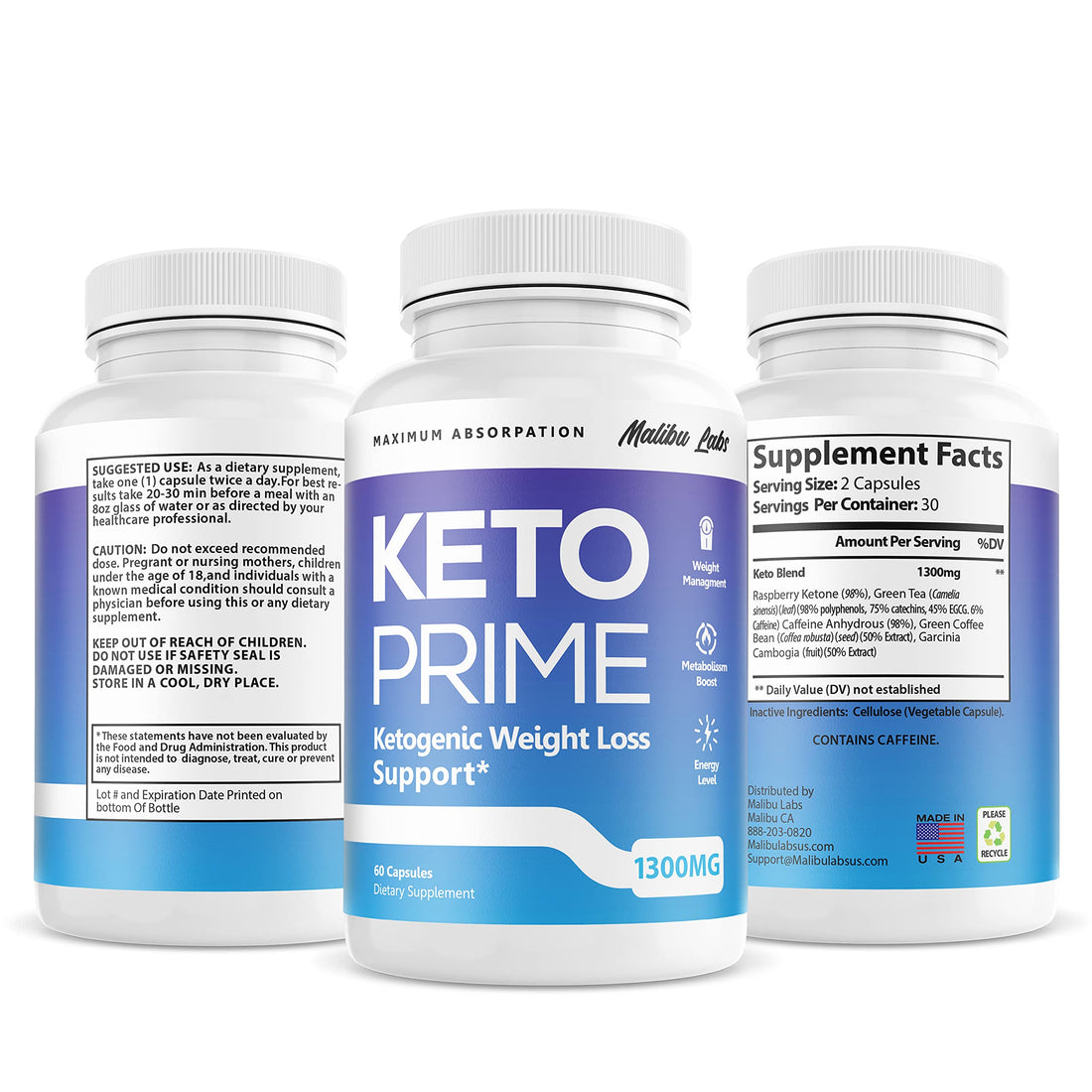 Keto Prime, Advanced Ketogenic Pill Shark Formula 1300mg, KetoPrime, Made in The USA