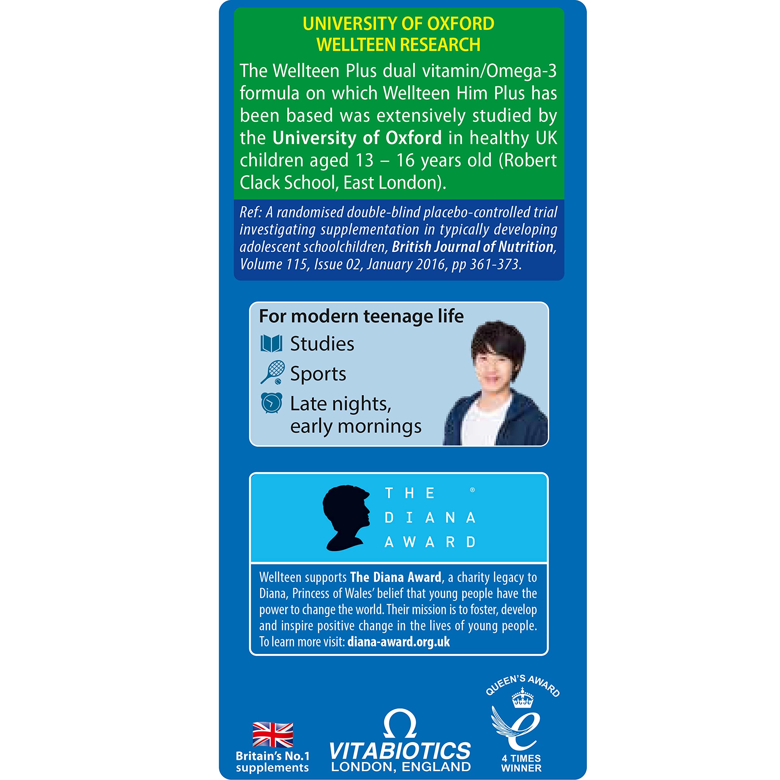 Vitabiotics Wellteen Him Plus Tablets/Capsules, 56 Count (Pack of 1) Wellteen